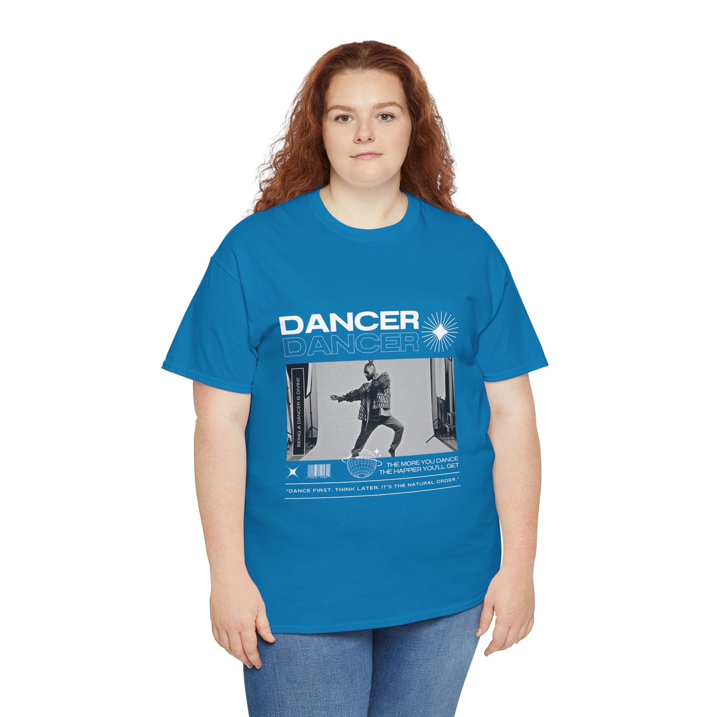 "Dancer "Jazz Pose Unisex Heavy Cotton Tee – Streetwear-Inspired Jazz Dance Graphic T-Shirt for Performers