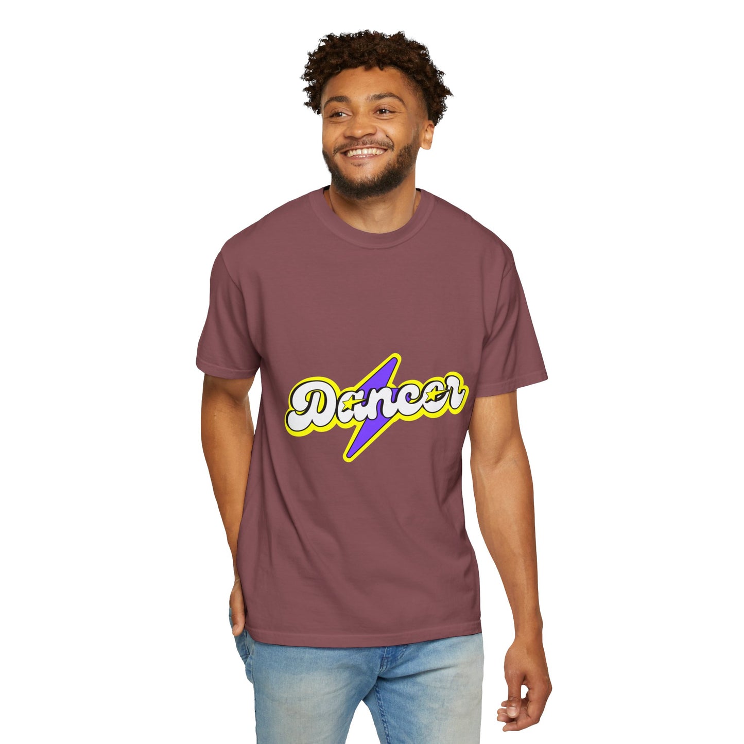 "Dancer" Unisex Garment-Dyed T-Shirt – Superhero-Style Bold Graphic Tee – Dance Power Shirt for Performers & Movers