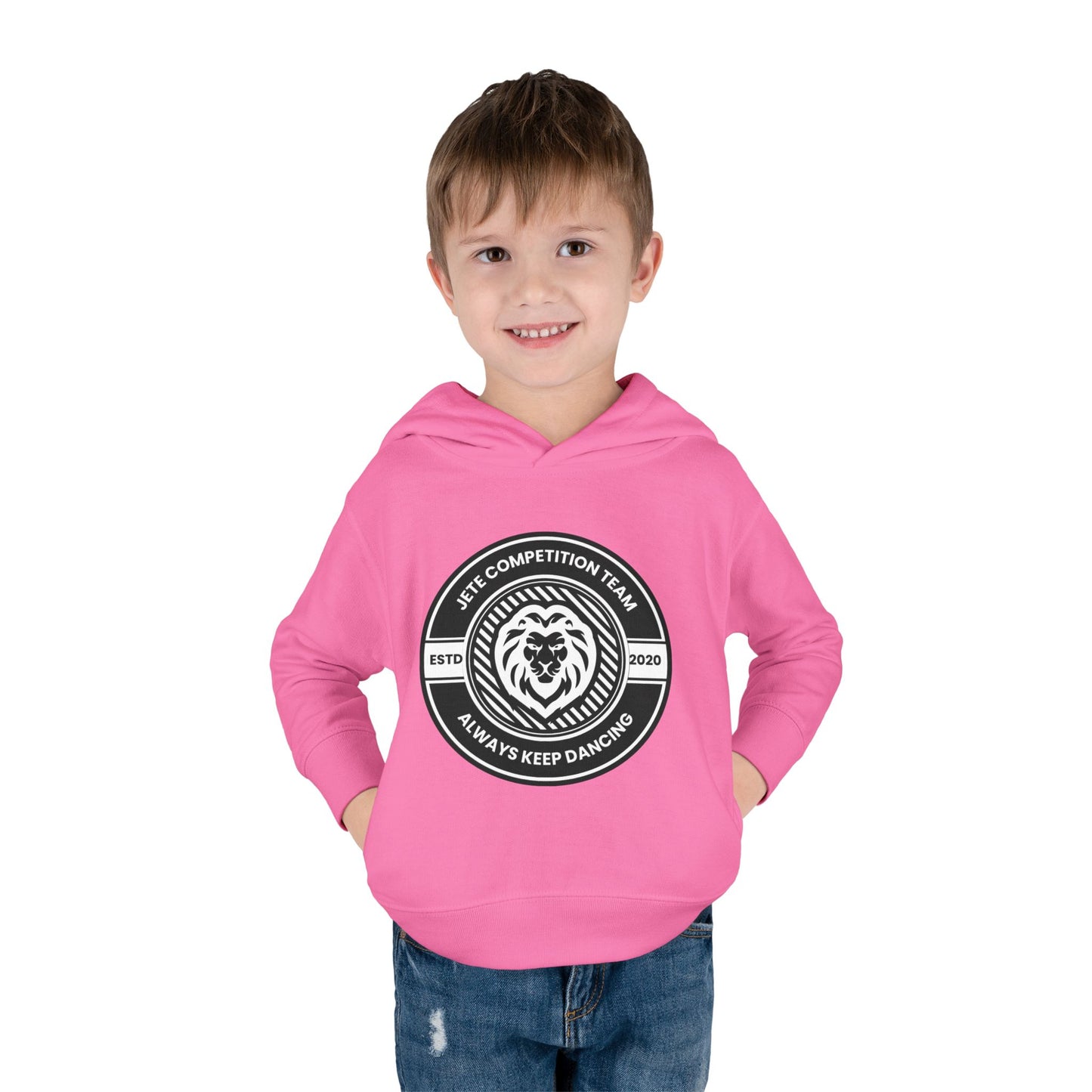 “Jeté Competition Team: Always Keep Dancing” Toddler Pullover Fleece Hoodie – Collegiate Dance Graphic | Sweatshirt for Kids