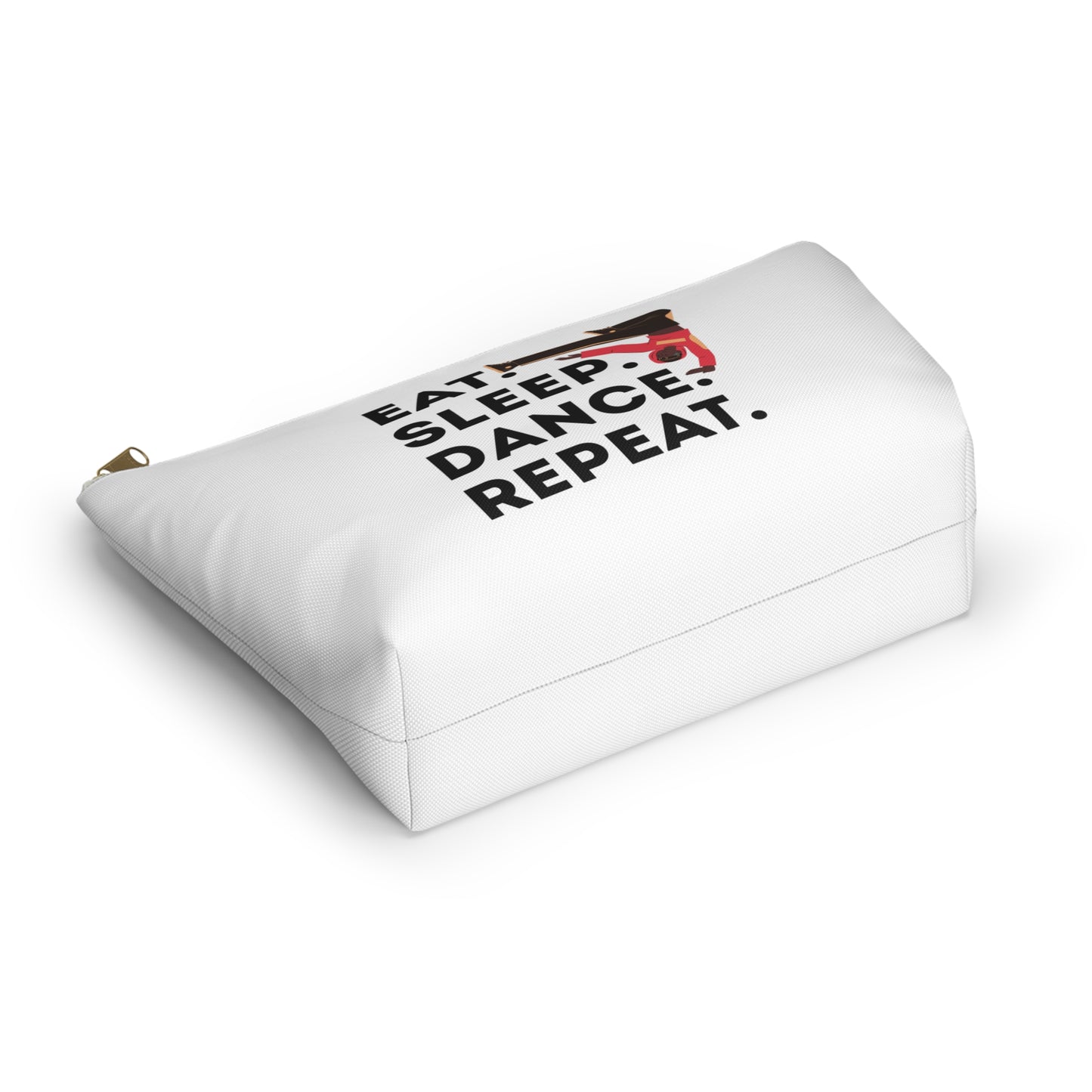 "Eat Sleep Dance Repeat" Makeup Bag – Bold B-Boy Dancer Graphic – Hip Hop Dance-Themed Zipper Pouch for Cosmetics, Accessories & Travel Essentials