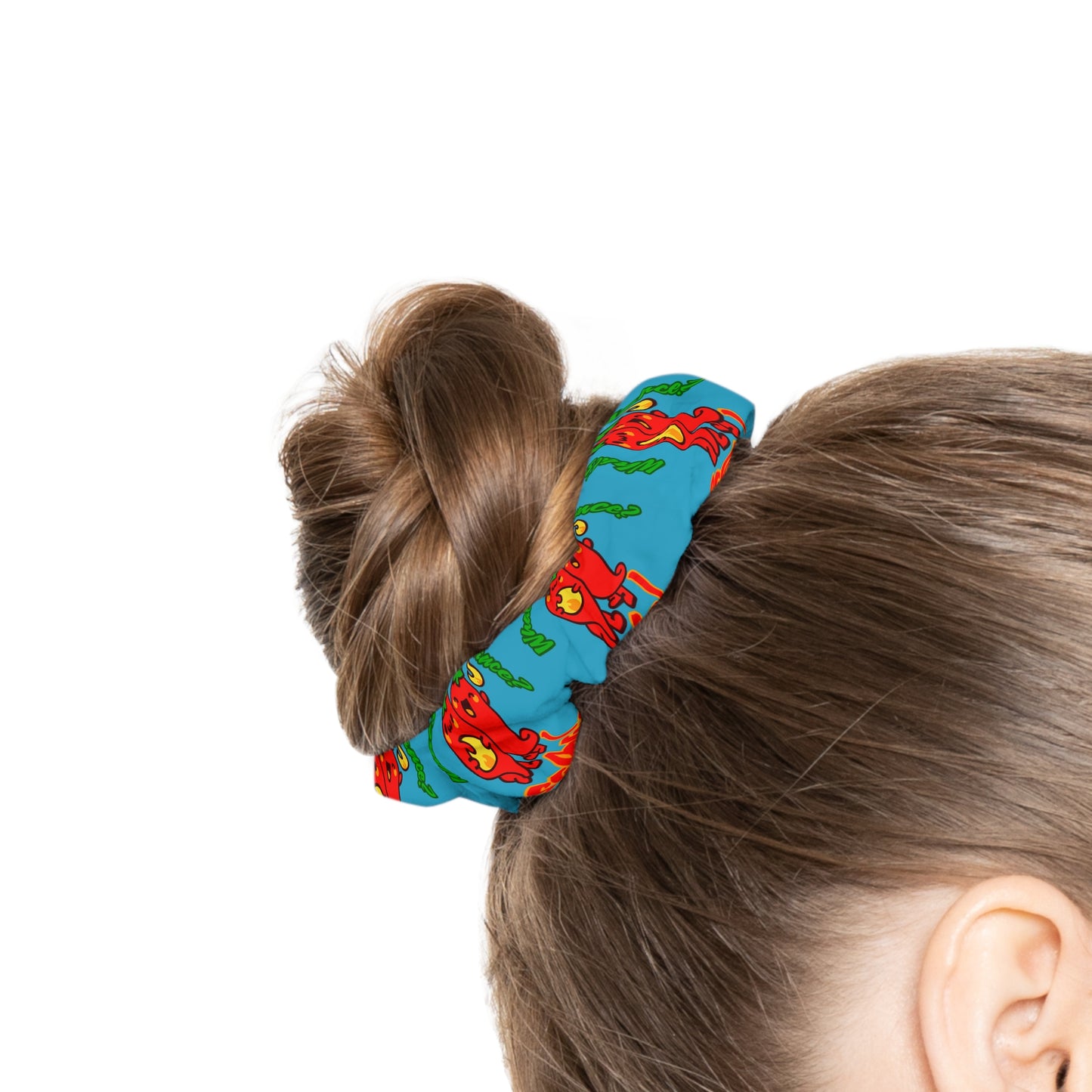 “What's a Pepper's Favorite Dance? Salsa!” Scrunchie – Funny Dance Pun Hair Accessory with Cute Pepper Graphic