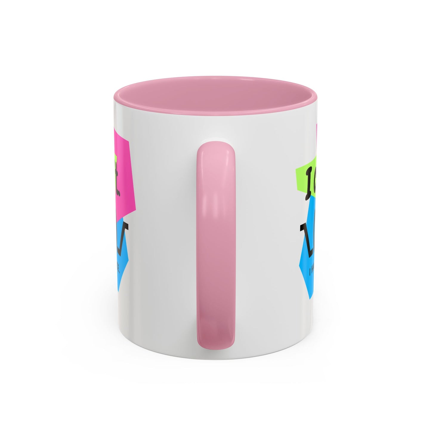 “I Can’t. I Have Dance Mug.” with Colored Handles – Bold 80s Retro Dance Graphic Coffee Cup