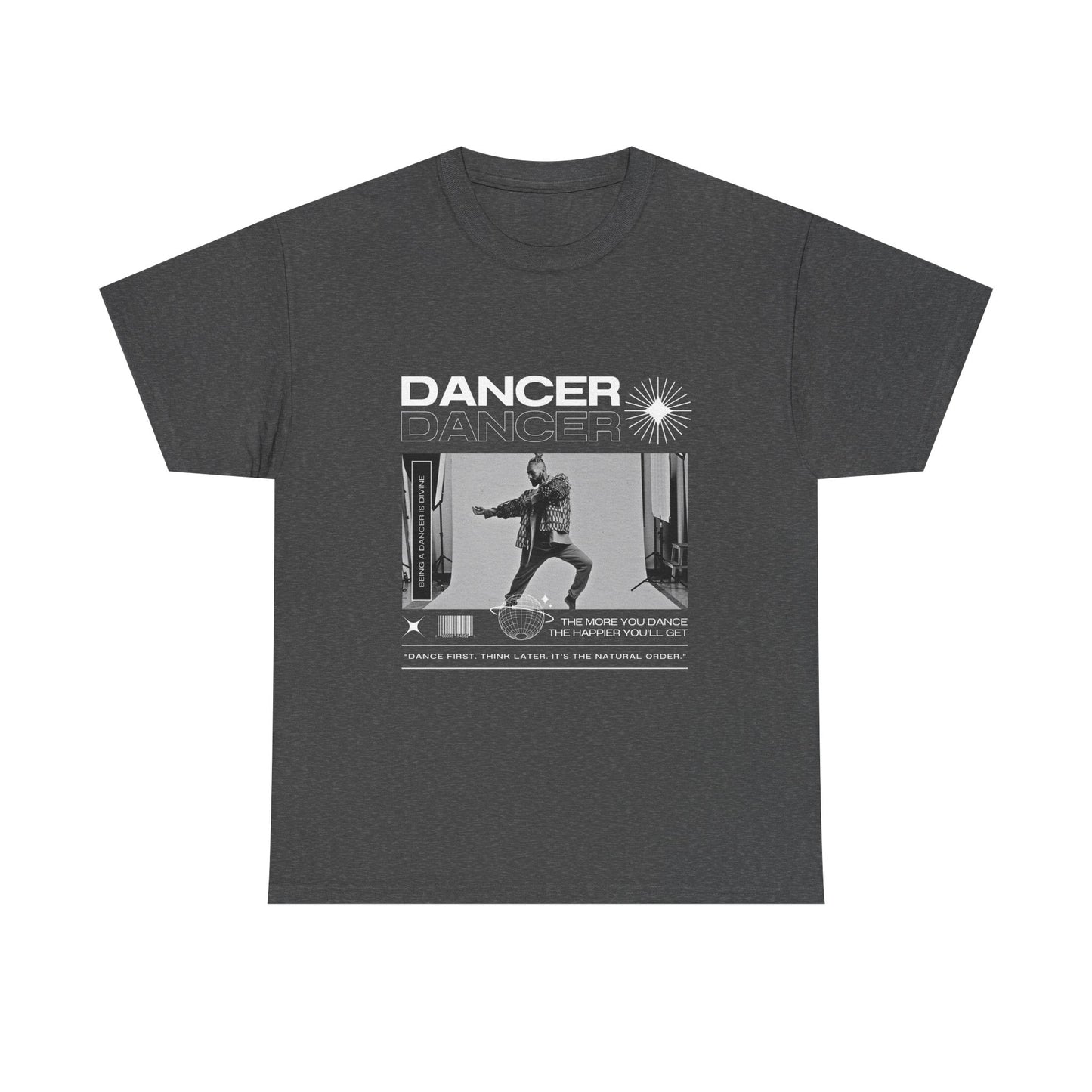 "Dancer "Jazz Pose Unisex Heavy Cotton Tee – Streetwear-Inspired Jazz Dance Graphic T-Shirt for Performers