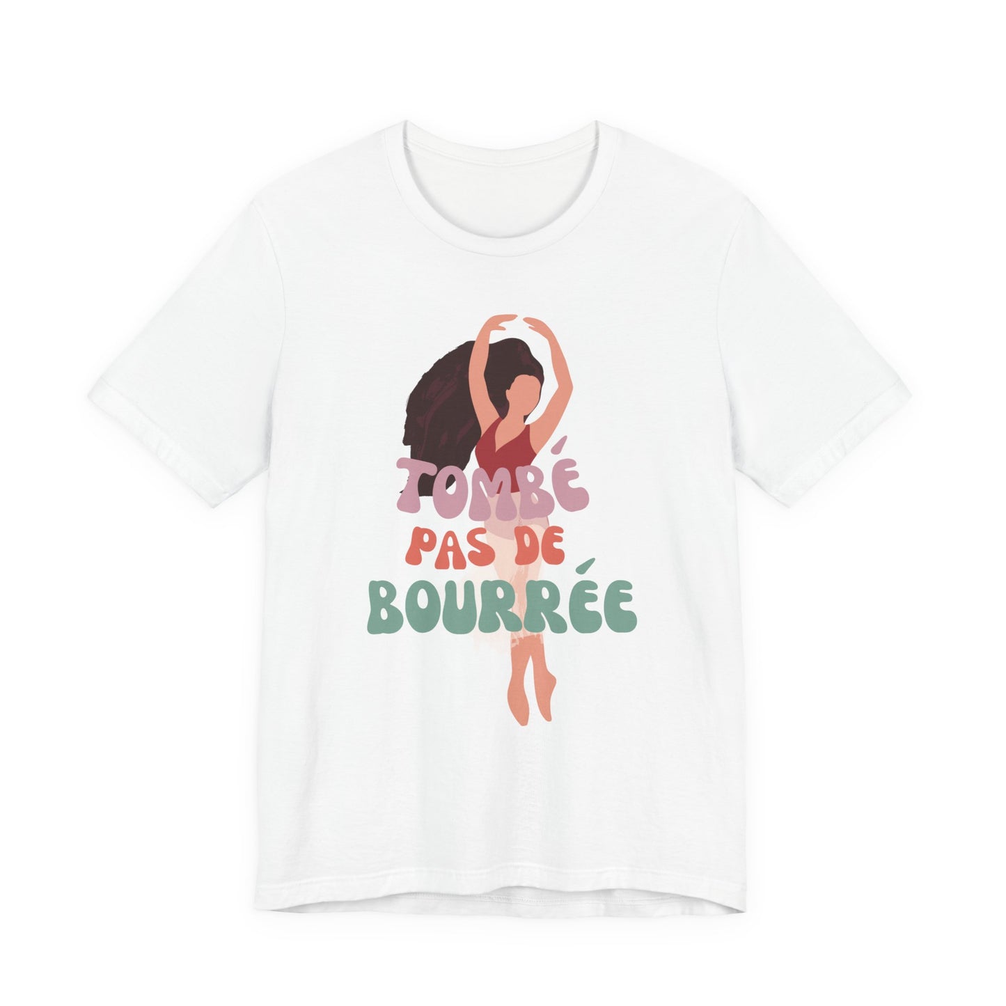 “Tombé Pas de Bourrée” T-Shirt – Ballet Dance Phrase Unisex Garment-Dyed Tee with Elegant Dancer Graphic
