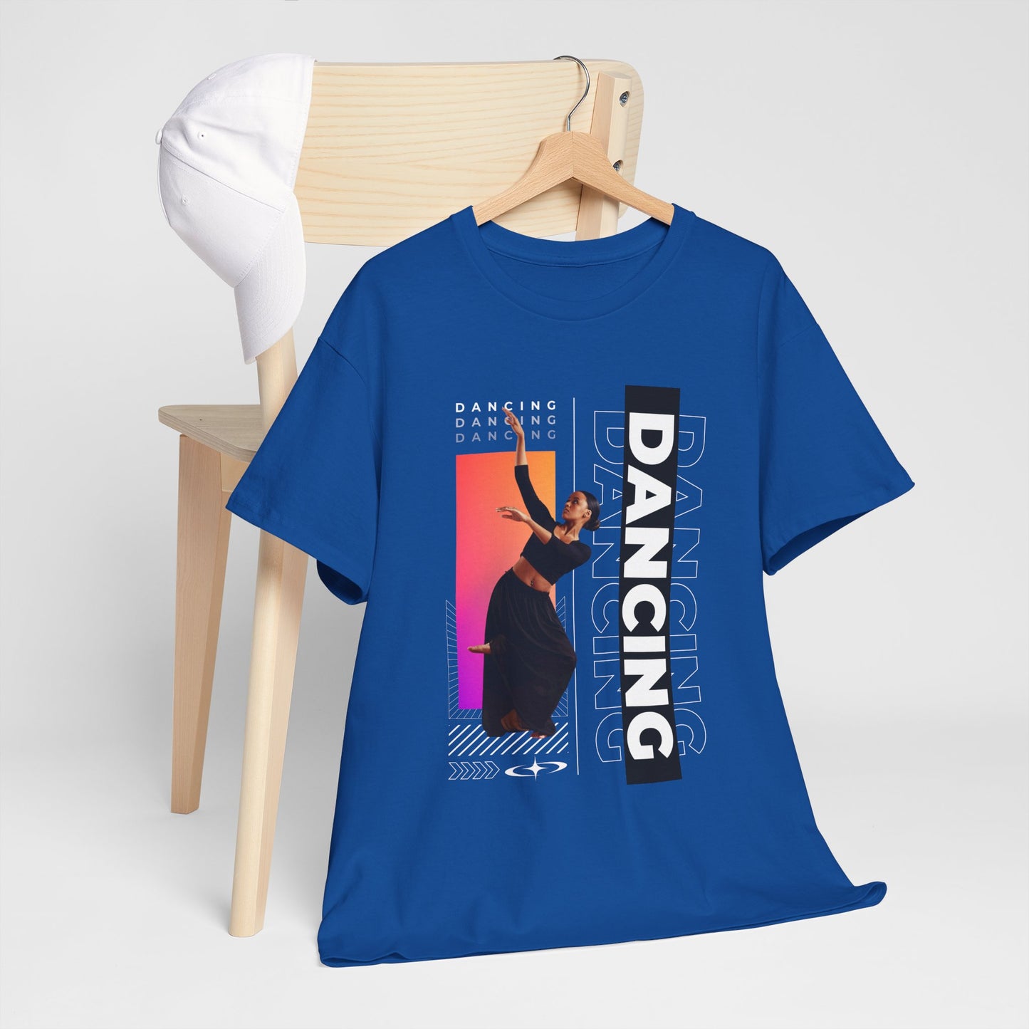 “Dancing” Streetwear-Inspired Female Dancer Unisex Heavy Cotton Tee – Urban Dance Graphic T-Shirt for Performers and Dance Lovers