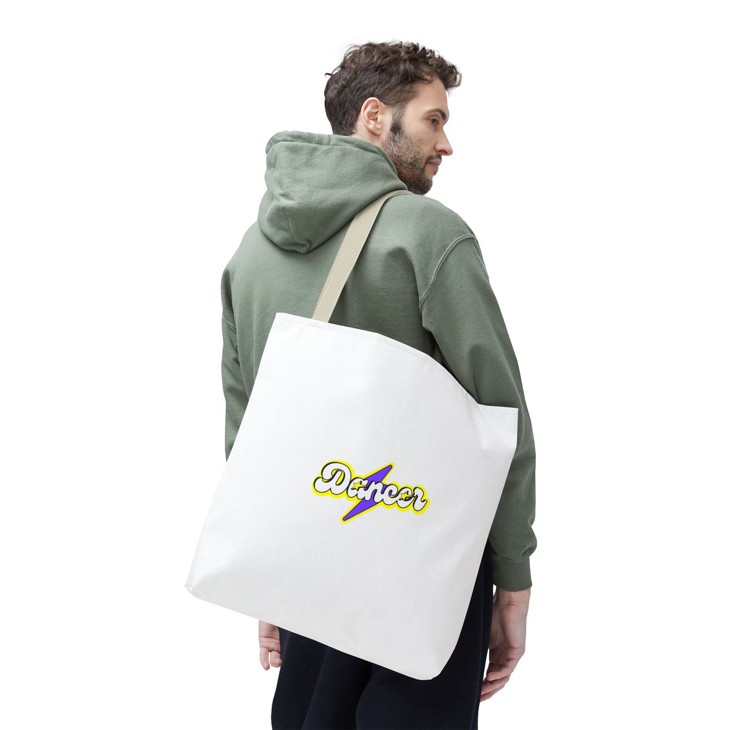 “Dancer” Superhero Graphic Canvas Tote Bag – Bold Dance Tote for Classes, Rehearsals & Everyday Use