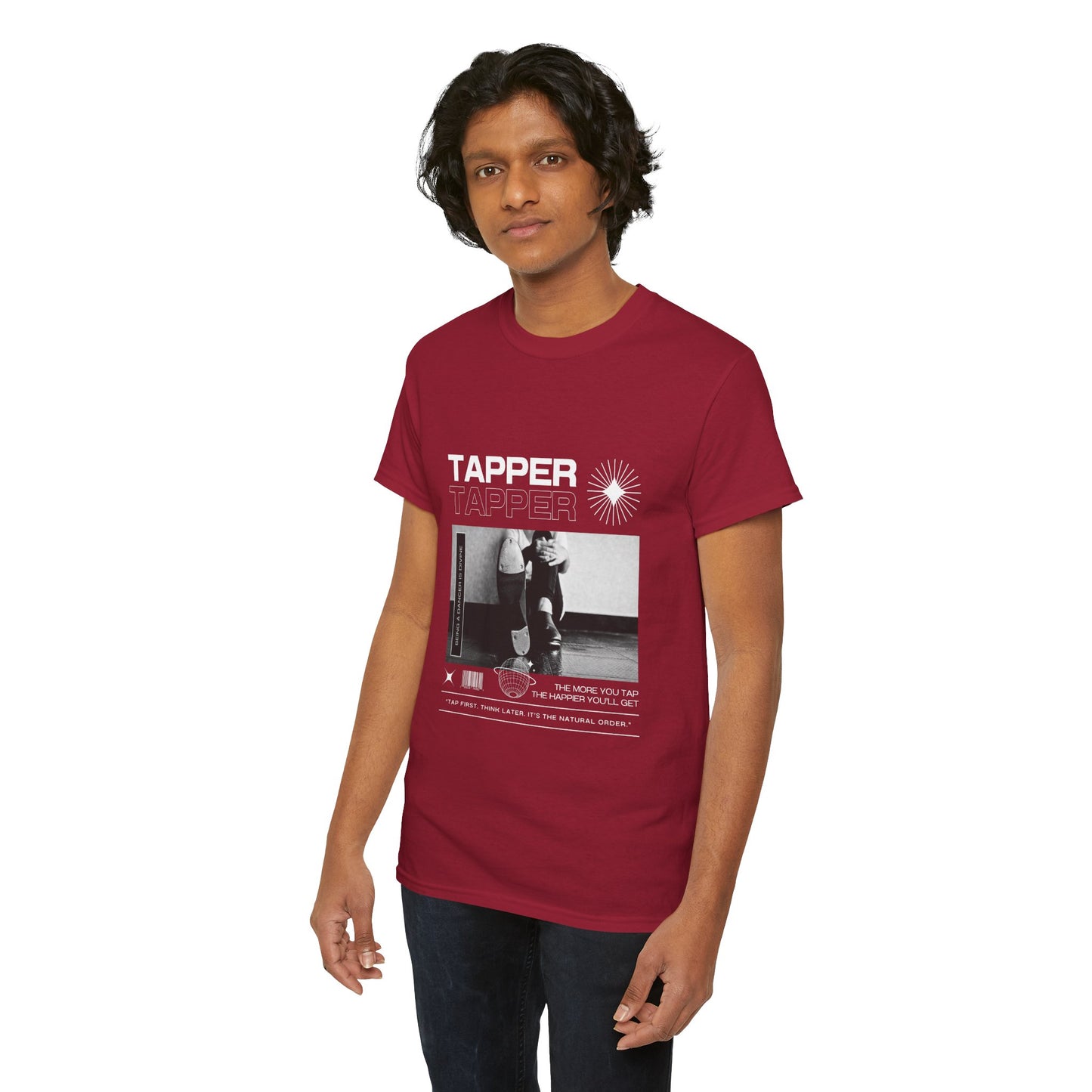 “Tapper” Tap Dance Unisex Heavy Cotton Tee – Streetwear-Inspired Tap Shoes Graphic T-Shirt for Dancers