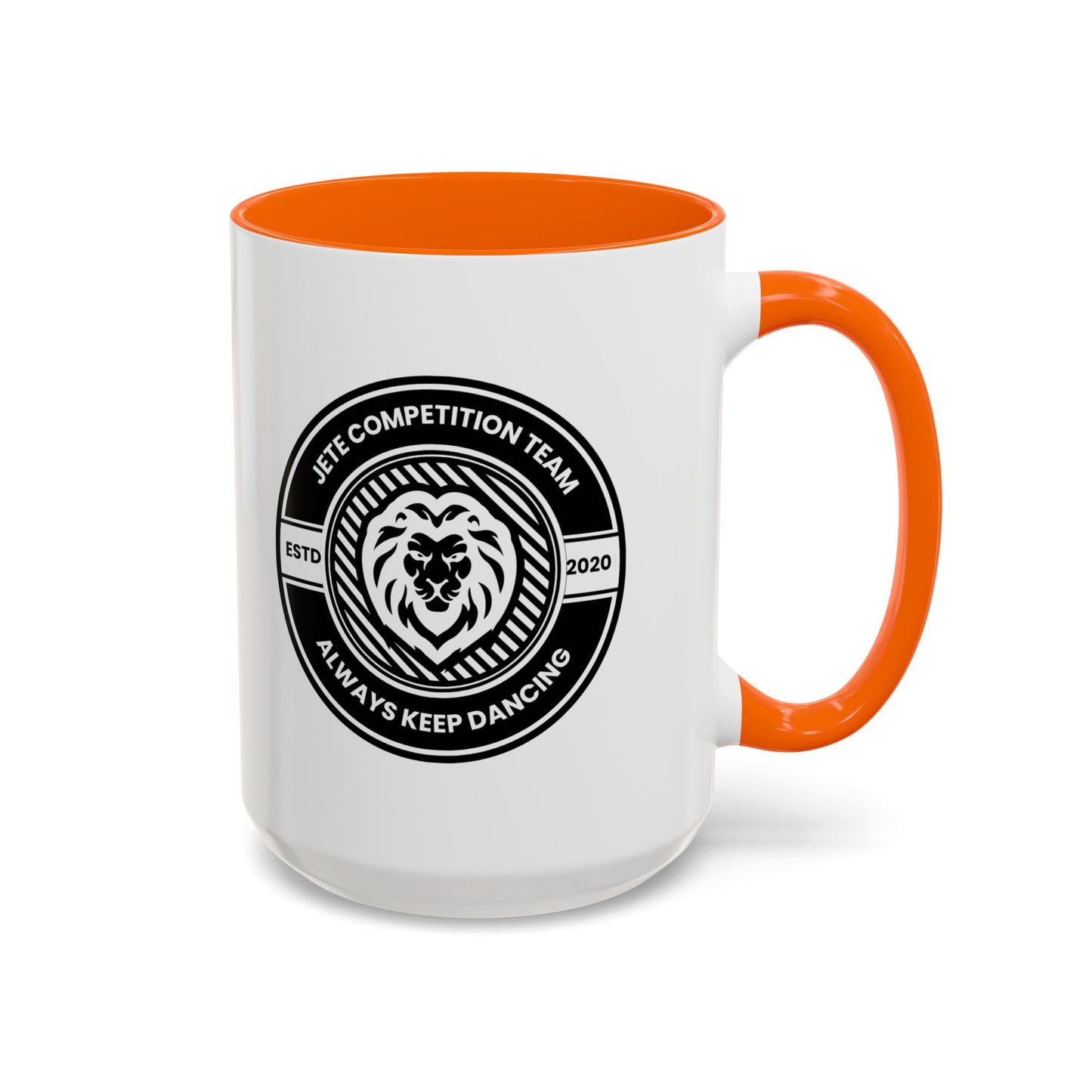"Jeté Competition Team – Always Keep Dancing" Accent Coffee Mug – Collegiate Style Ceramic Mug for Dancers and Studio Teams