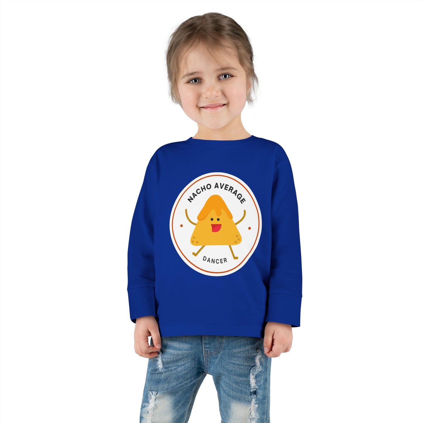 "Nacho Average Dancer" Toddler Dance T-Shirt – Cute Nacho Graphic Long Sleeve Tee for Kids