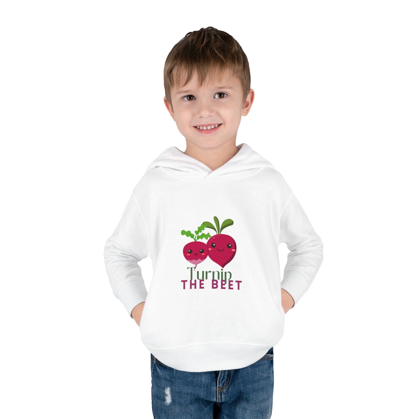 "Turnip the Beet "Toddler Pullover Hoodie – Cute Vegetable Dance Pun Graphic Fleece Sweatshirt for Kids