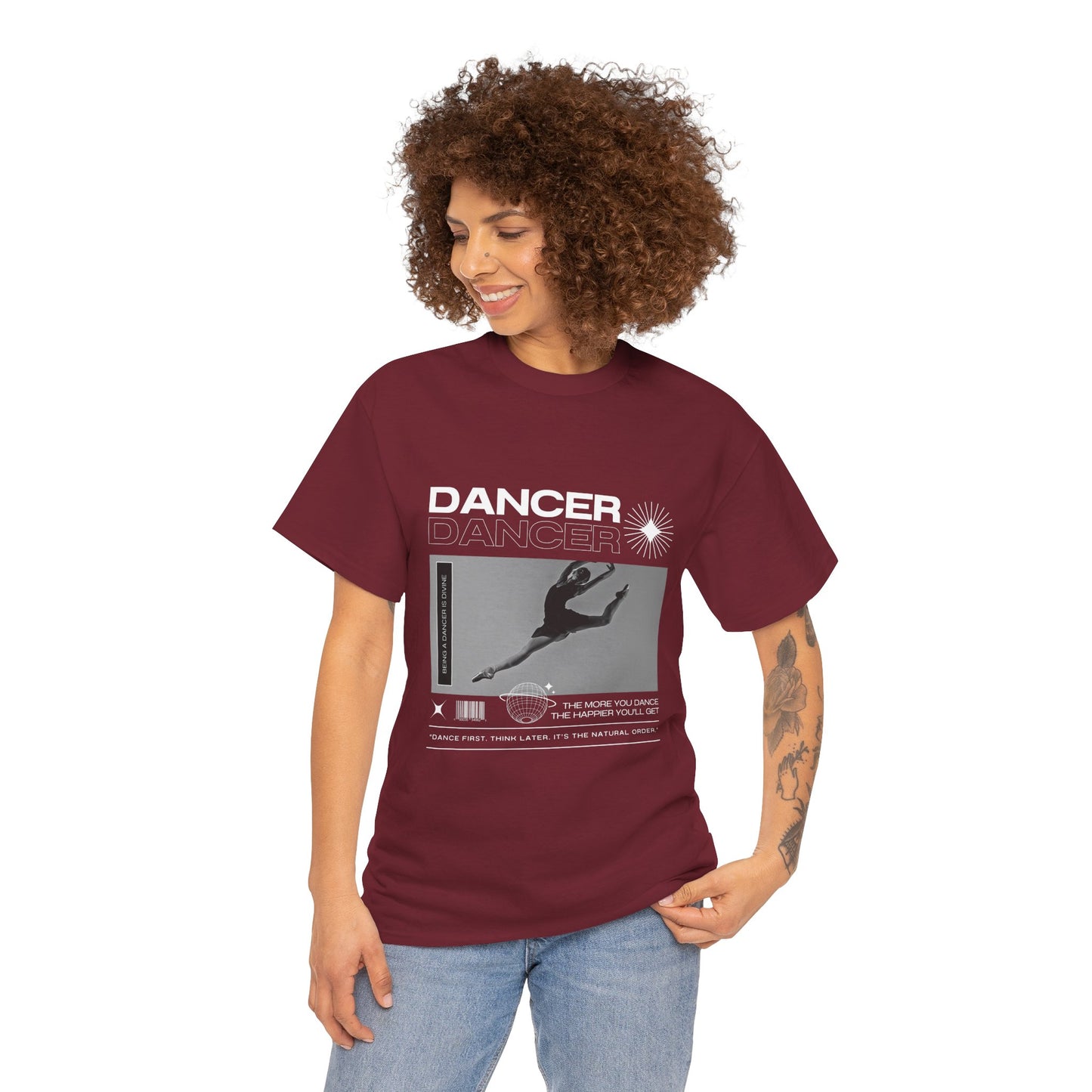 “Dancer” Mottos Streetwear Tee – Unisex Heavy Cotton Dance T-Shirt with Bold Graphic