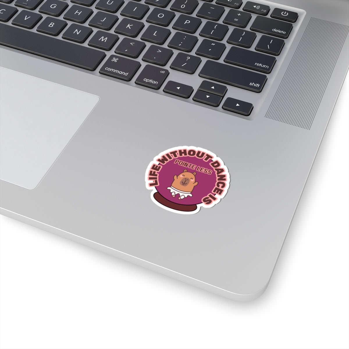 "Life Without Dance is Pointeless" Spiral Notebook – Cute Capybara Dancer Graphic – Dance-Themed Kiss-Cut Sticker for Dancers, Students & Creatives