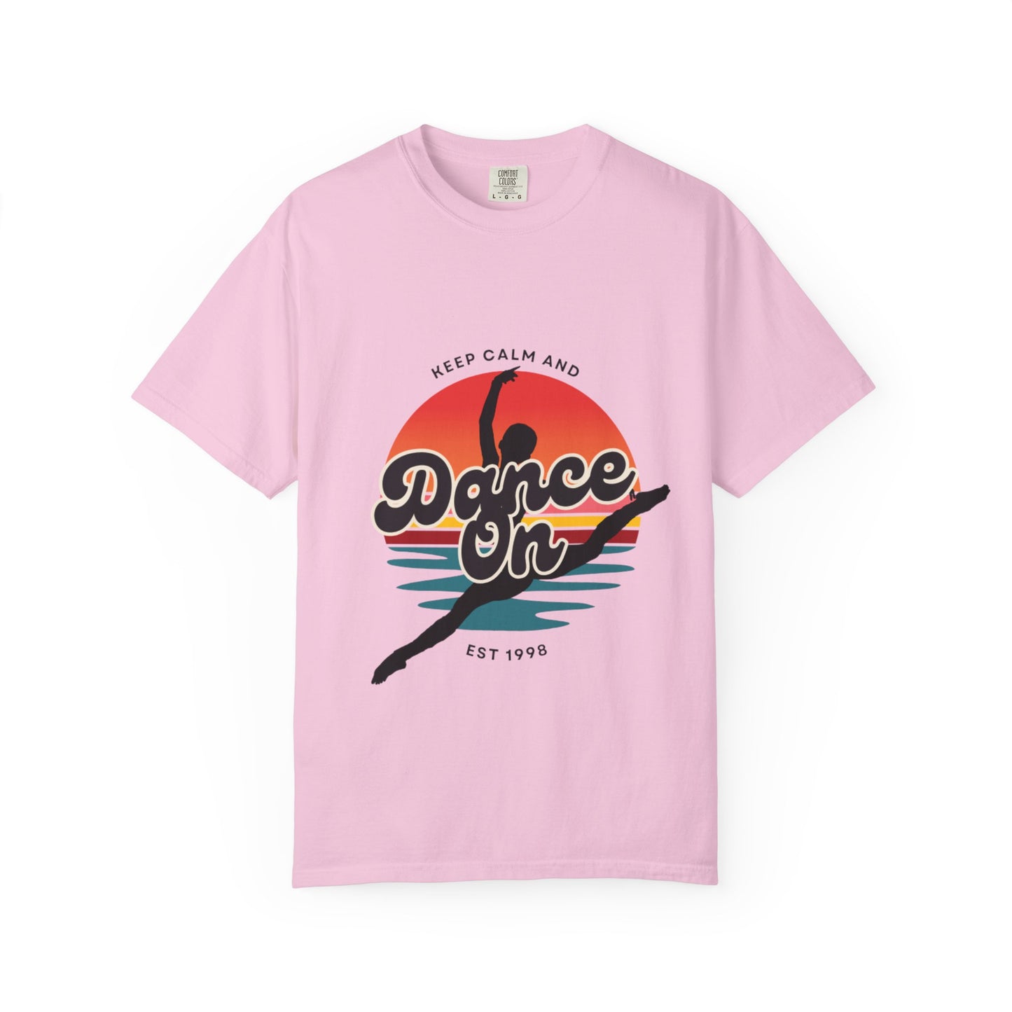 "Keep Calm and Dance On" Unisex Garment-Dyed T-Shirt – Retro Dance Graphic Tee – Vintage-Inspired Comfort Shirt for Dancers