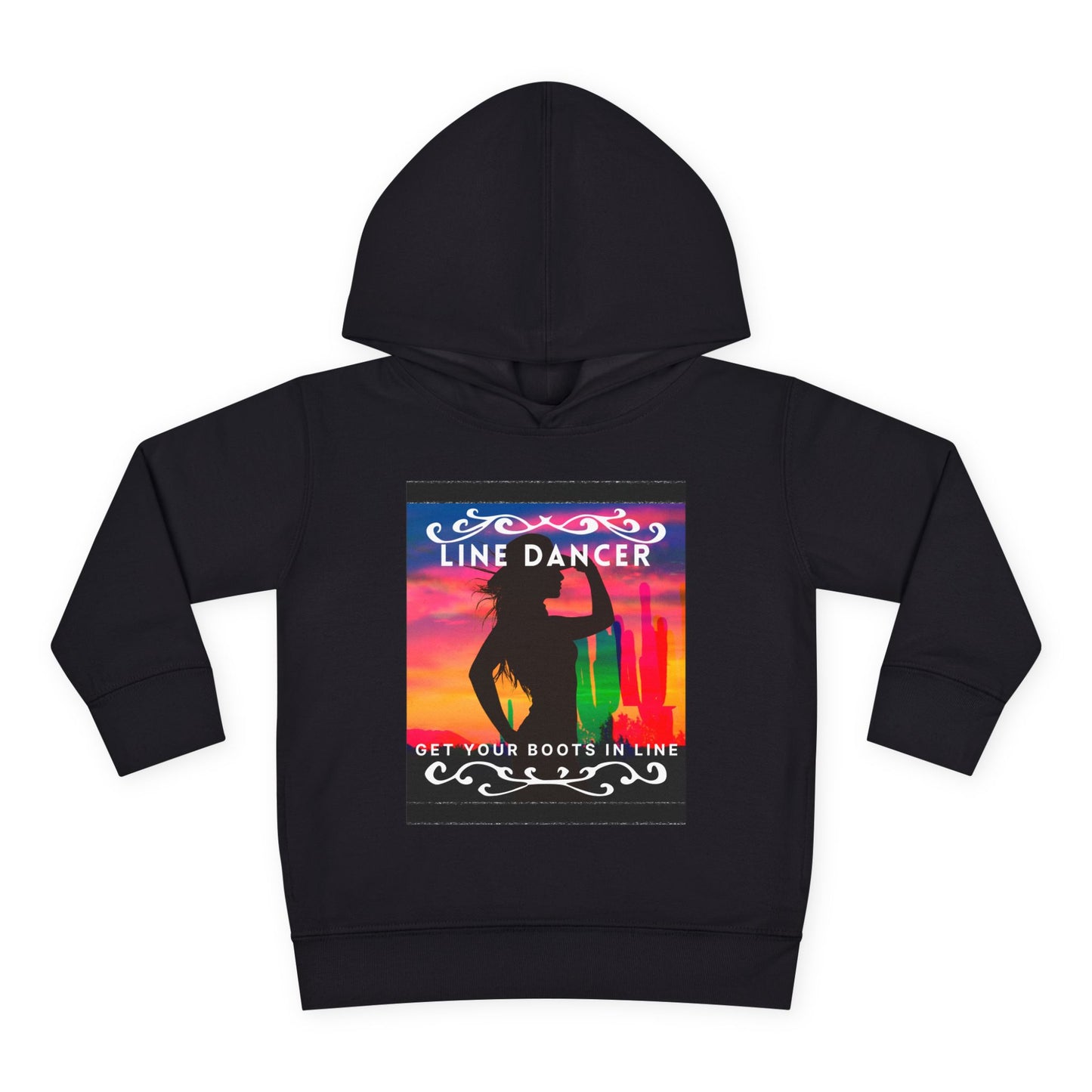 "Line Dancer, Get Your Boots in Line" Streetwear Dance Graphic – Toddler Pullover Hoodie