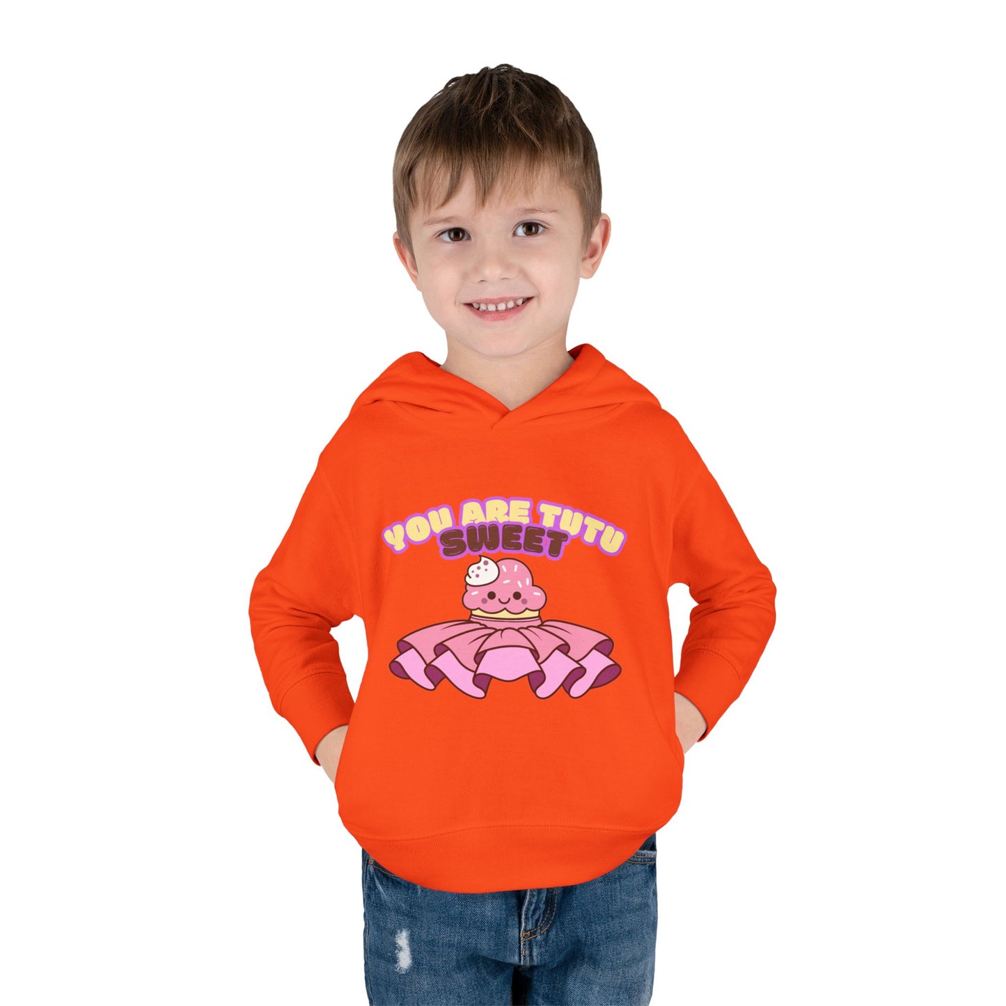 "You Are Tutu Sweet" Toddler Pullover Hoodie – Kawaii Cupcake in Tutu Dance Graphic Fleece Sweatshirt for Kids