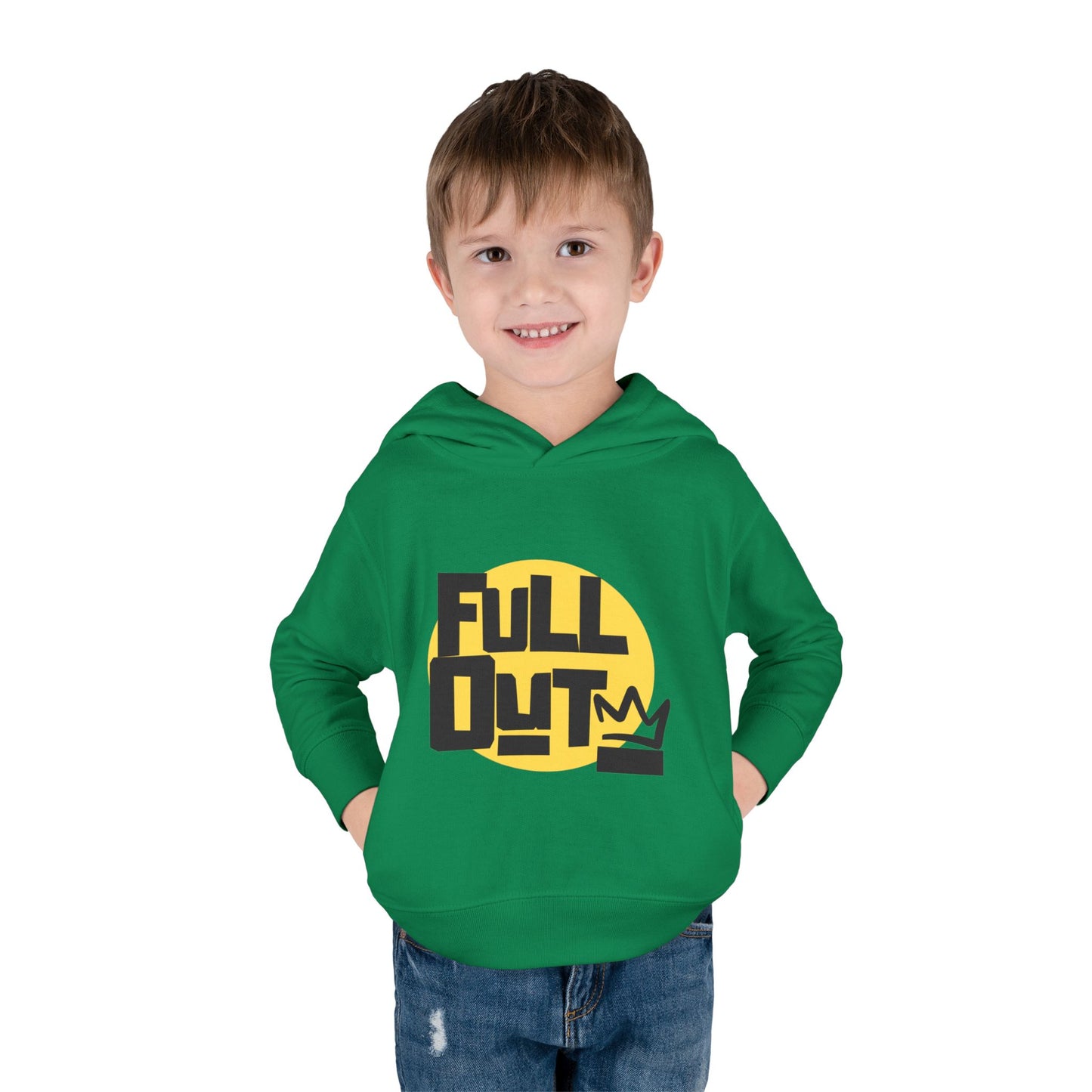 "Full Out" Toddler Pullover Hoodie – Bold Streetwear-Inspired Dance Graphic Fleece Sweatshirt for Kids