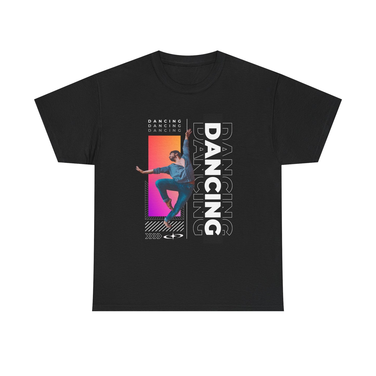 “Dancing” Streetwear-Inspired Male Dancer Unisex Heavy Cotton Tee – Urban Dance Graphic T-Shirt for Performers and Dance Lovers