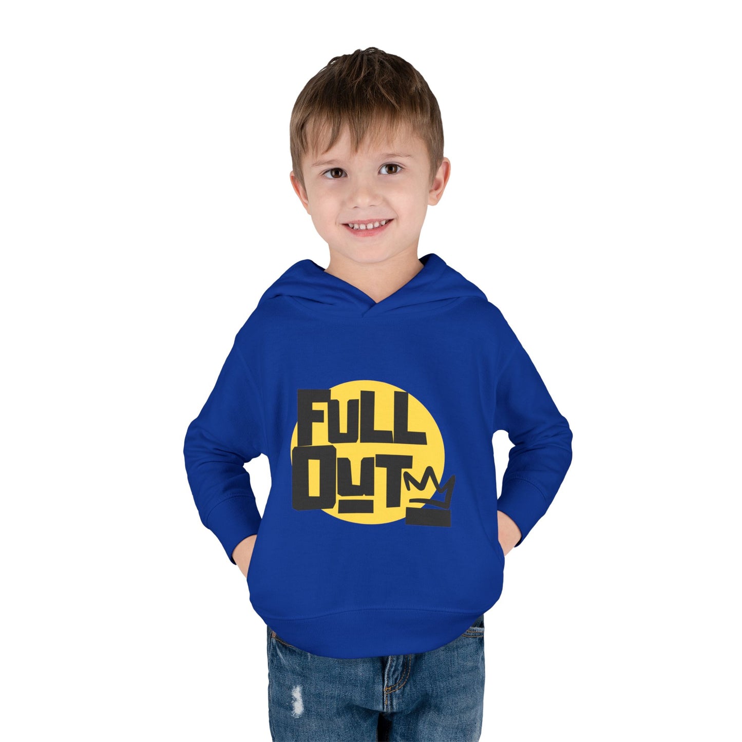 "Full Out" Toddler Pullover Hoodie – Bold Streetwear-Inspired Dance Graphic Fleece Sweatshirt for Kids
