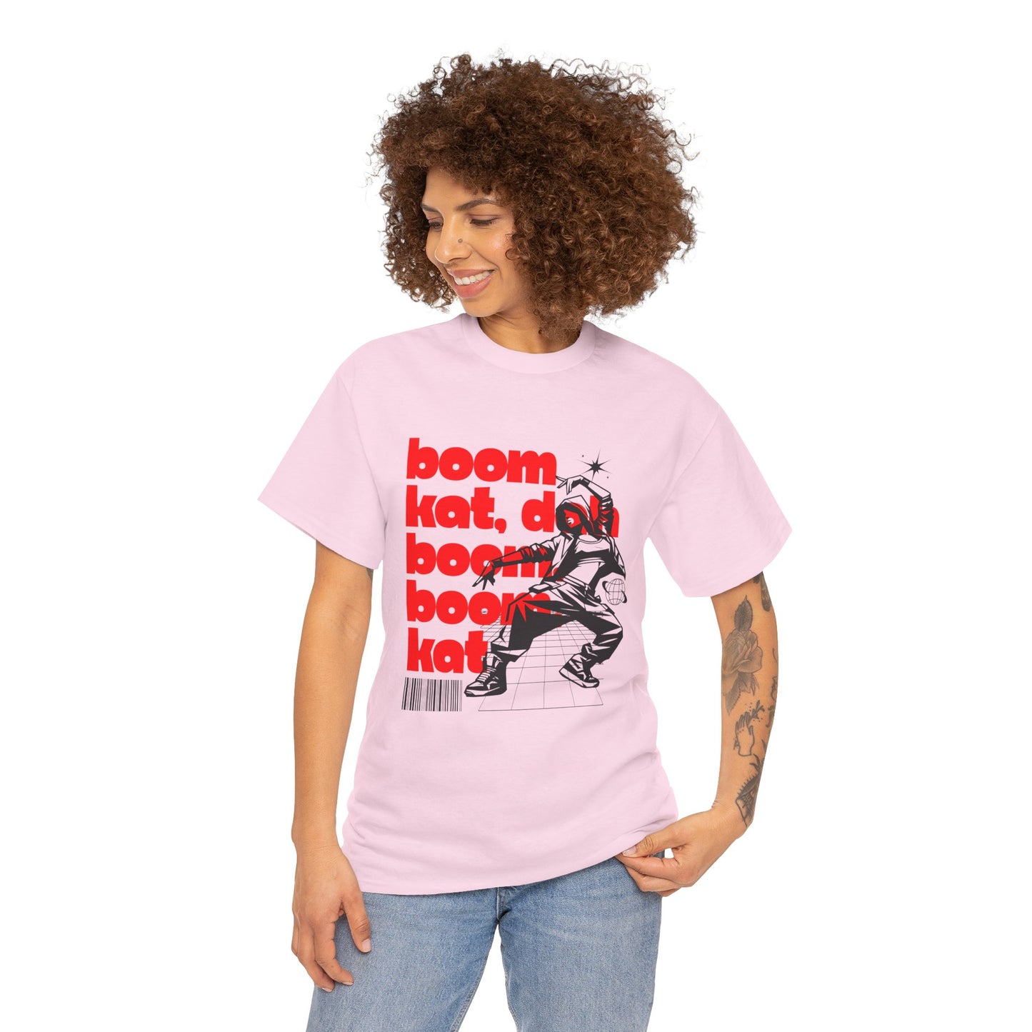 "Boom Kat, Dah, Boom, Boom, Kat" Streetwear Dance Graphic – Unisex Heavy Cotton Tee
