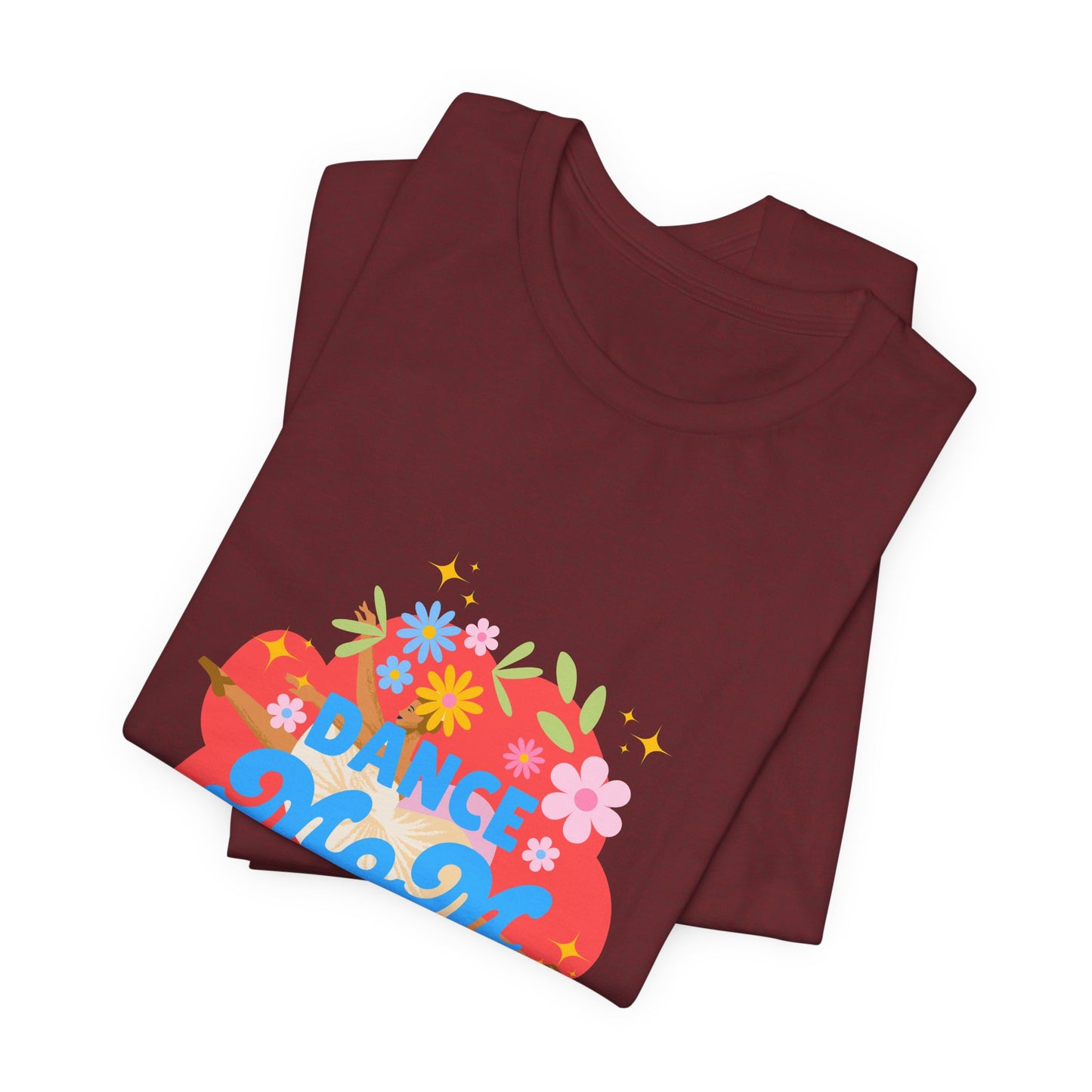 "Dance Mom” T-Shirt – Unisex Garment-Dyed Tee with Floral Dancer Graphic Front & Superhero Role List Back 🌸💪