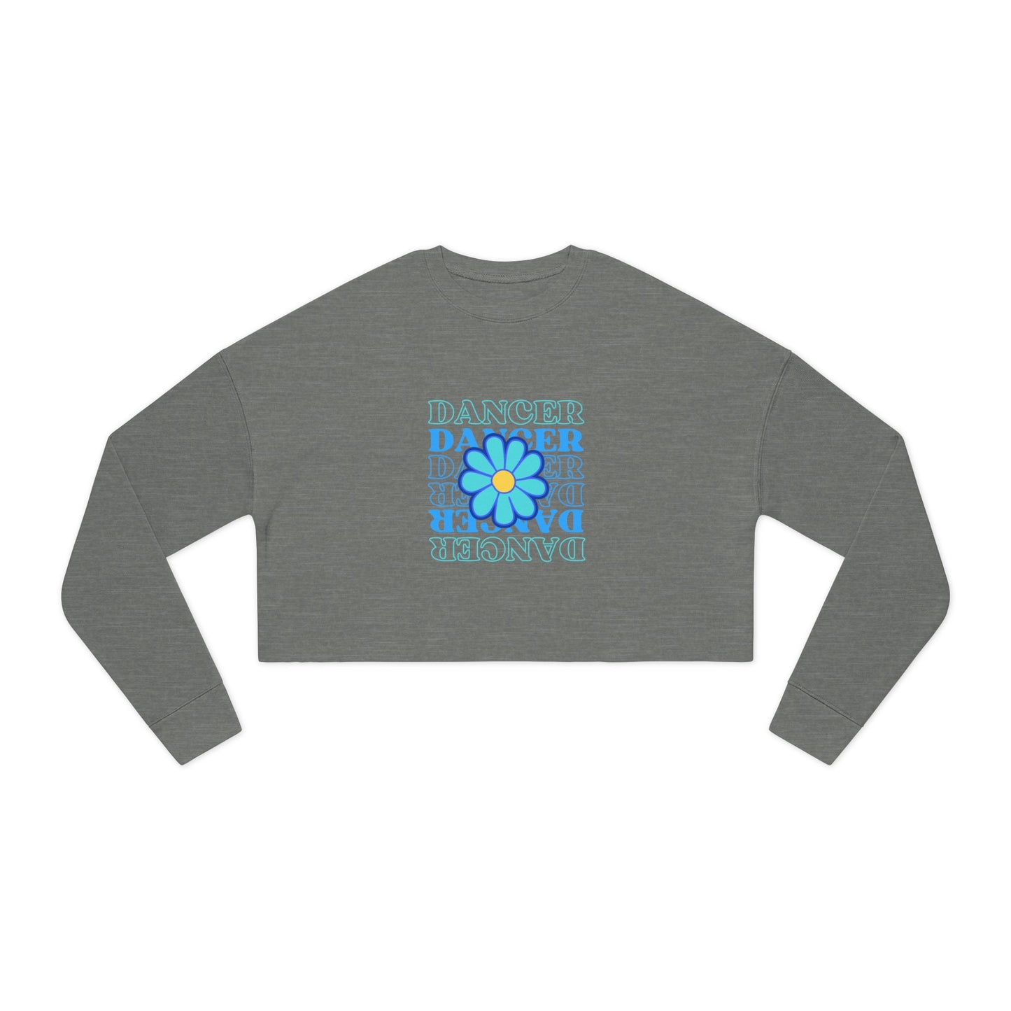 "Dancer" Floral Text Graphic – Women’s Cropped Fleece Sweatshirt