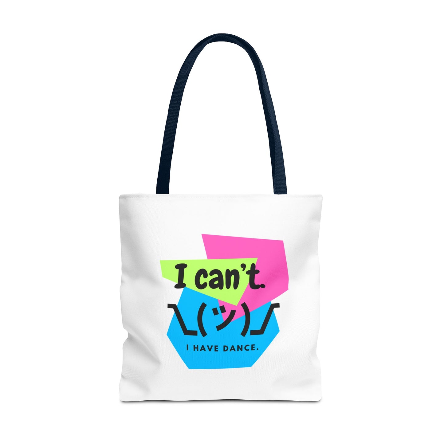 "I Can't. I Have Dance." – 80s Retro Emoji Canvas Tote Bag for Dancers | Funny Dance Quote Reusable Shoulder Bag