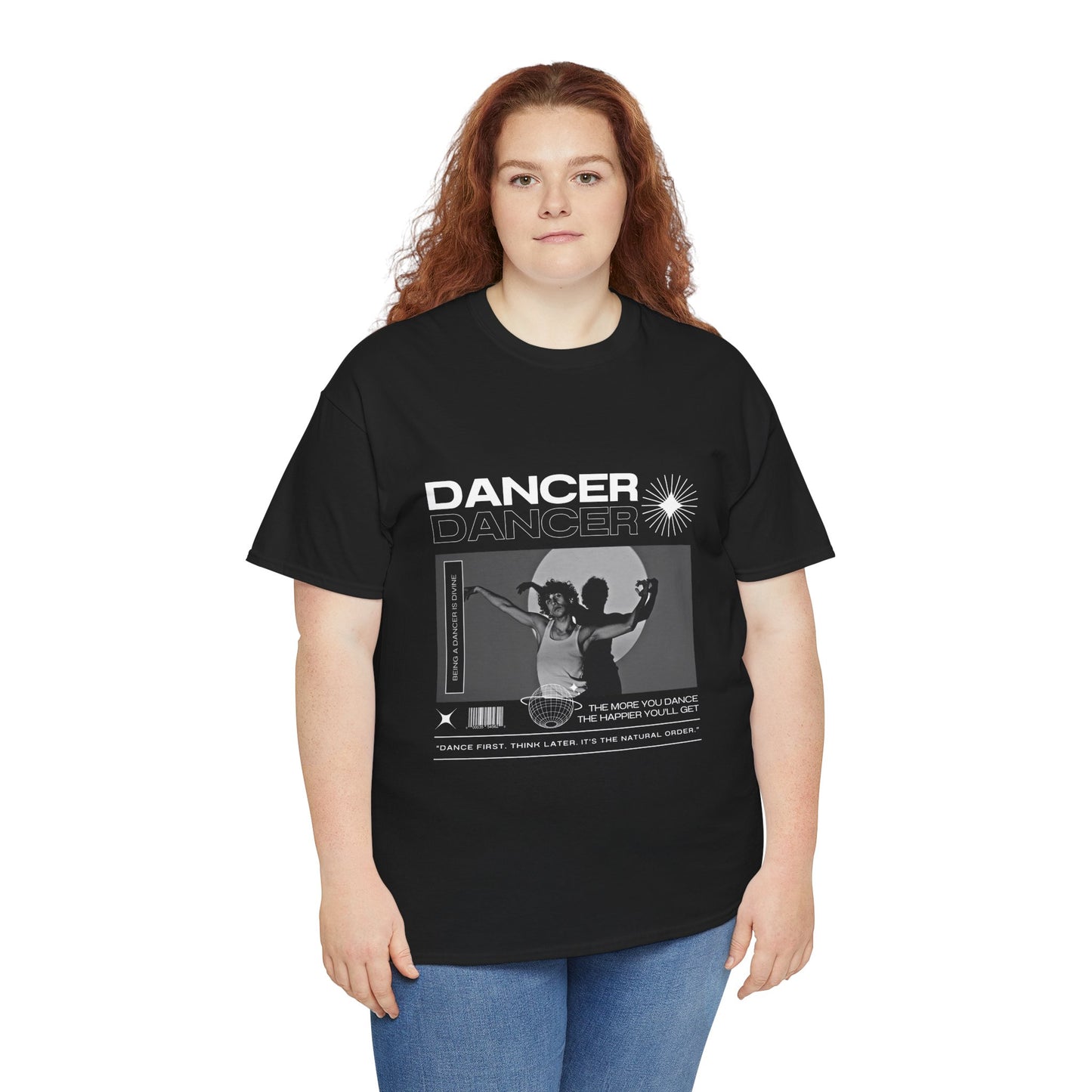 "Dancer" Spotlight Contemporary Dance Graphic Unisex Heavy Cotton Tee – Streetwear-Inspired Dance T-Shirt for Performers & Dance Lovers