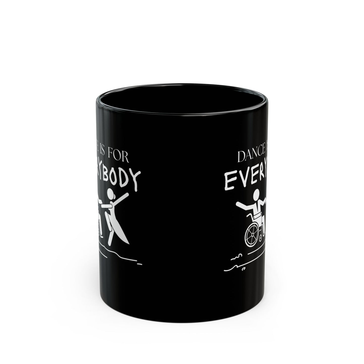 "Dance Is for Everybody" Accent Coffee Mug – Inclusive Dance-Themed Mug for Dancers, Teachers, and Ballet Lovers