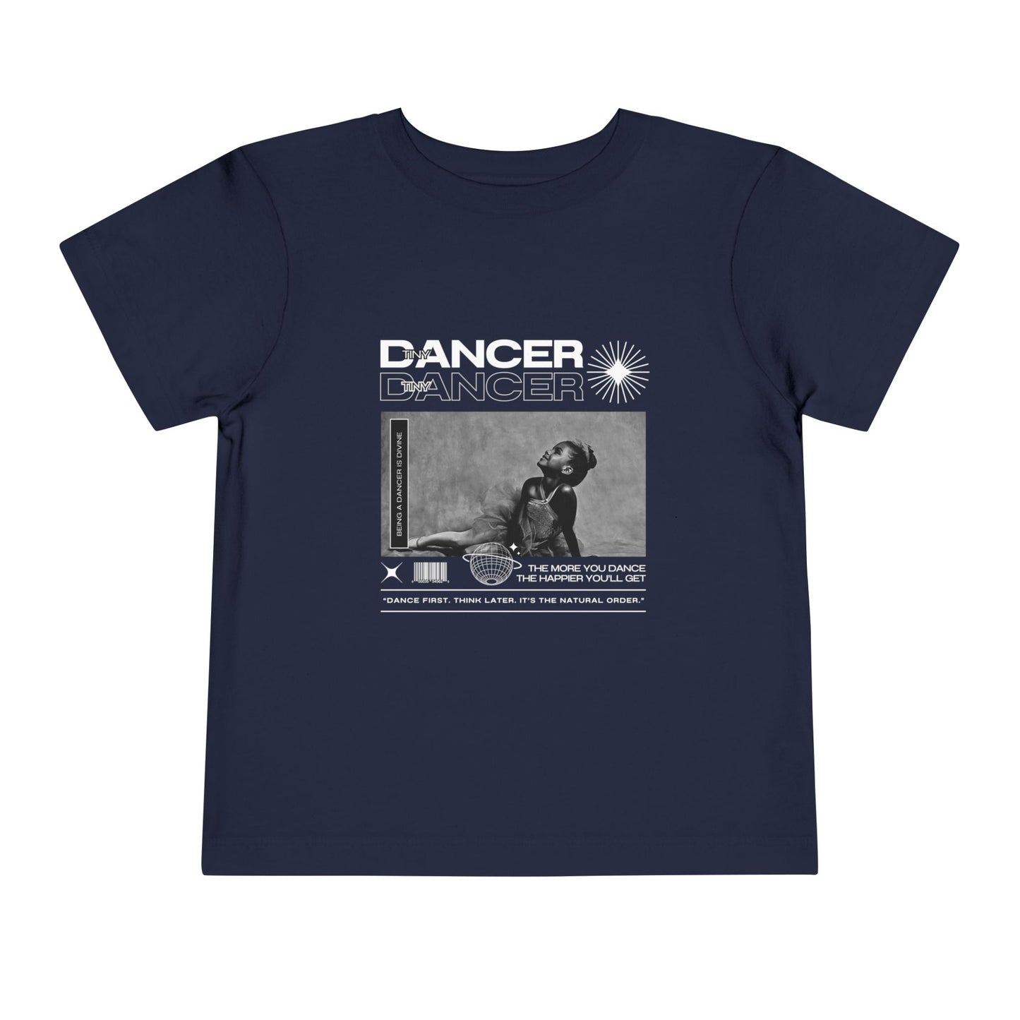 “Tiny Dancer" Toddler Short Sleeve T-Shirt – Streetwear-Inspired Recital Photo Graphic Tee for Kids