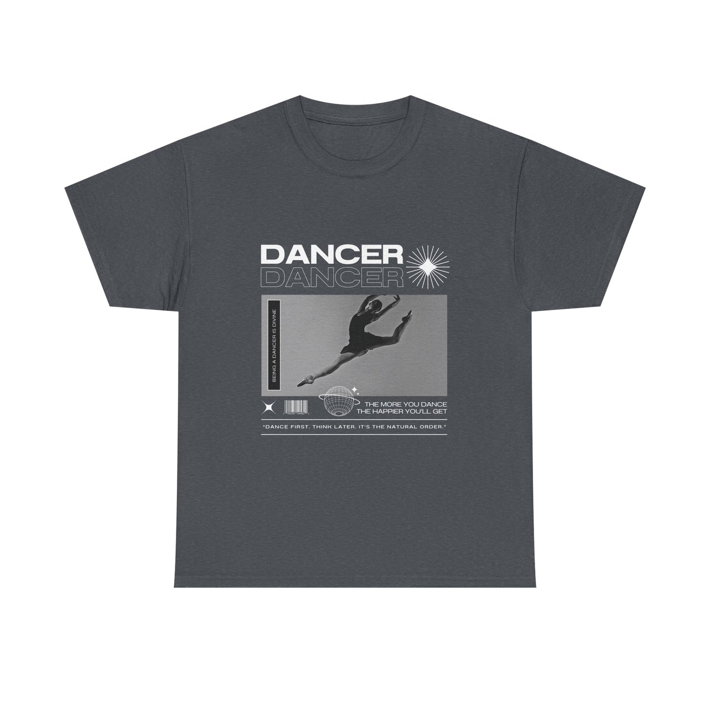 “Dancer” Mottos Streetwear Tee – Unisex Heavy Cotton Dance T-Shirt with Bold Graphic