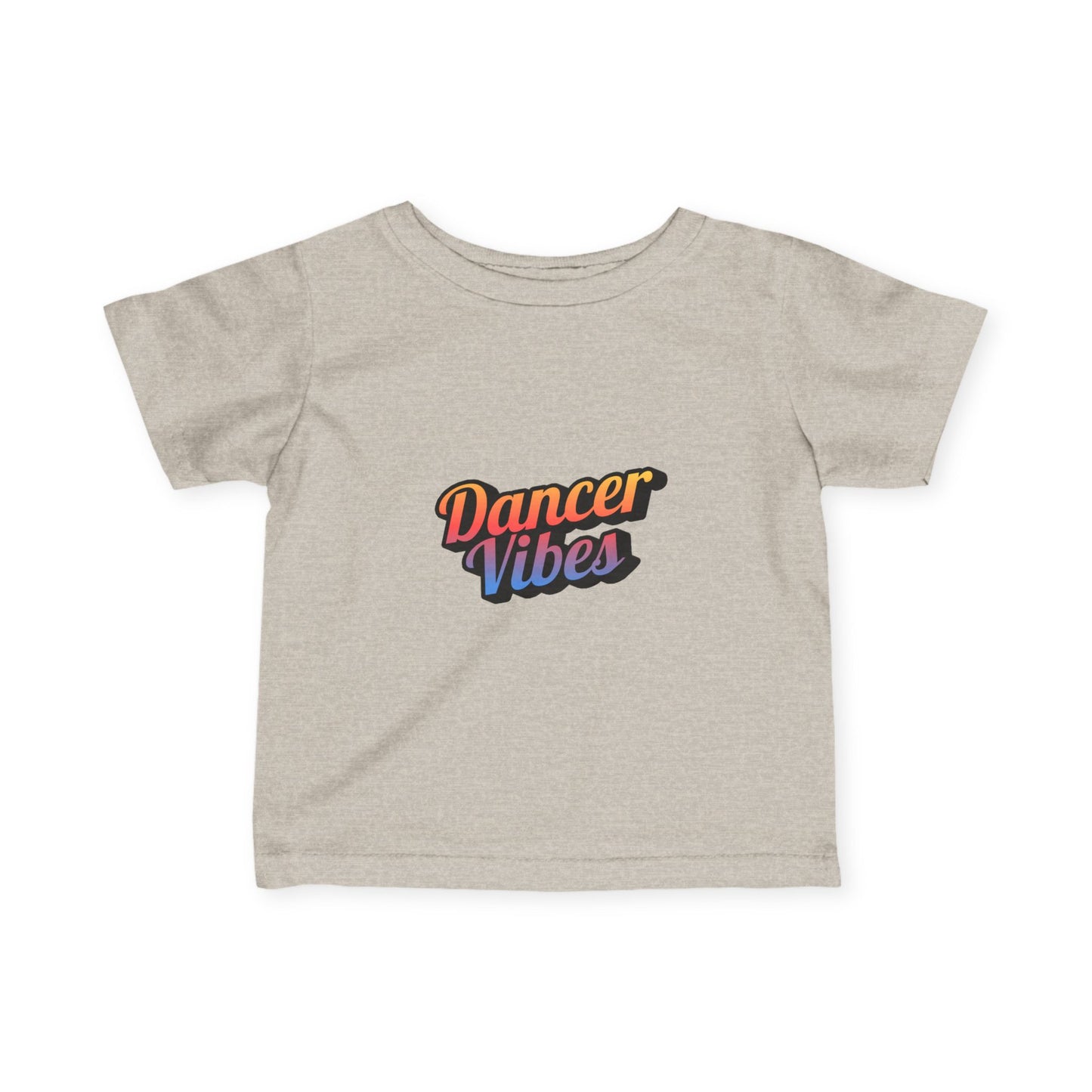 "Dancer Vibes" Infant Fine Jersey Tee – Colorful Text Graphic Baby Dance T-Shirt for Stylish Little Movers
