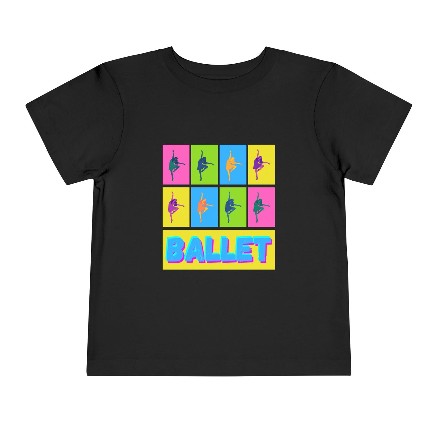“Ballet" Toddler Short Sleeve T-Shirt – Pop Art Inspired Dance Graphic Tee for Kids