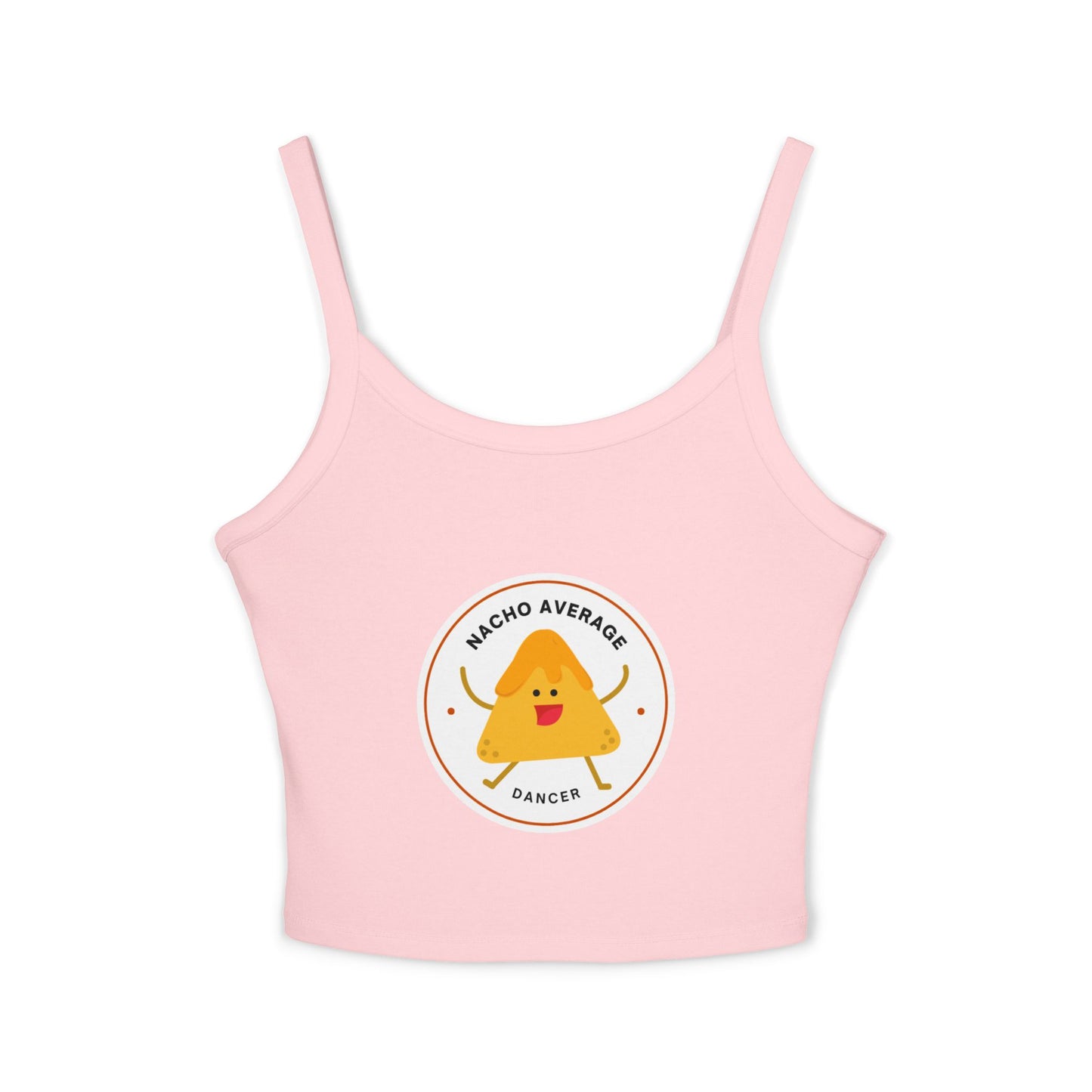 "Nacho Average Dancer" Women’s Spaghetti Strap Tank Top – Cute Nacho Dance Graphic | Funny Pun Apparel for Dancers & Food Lovers