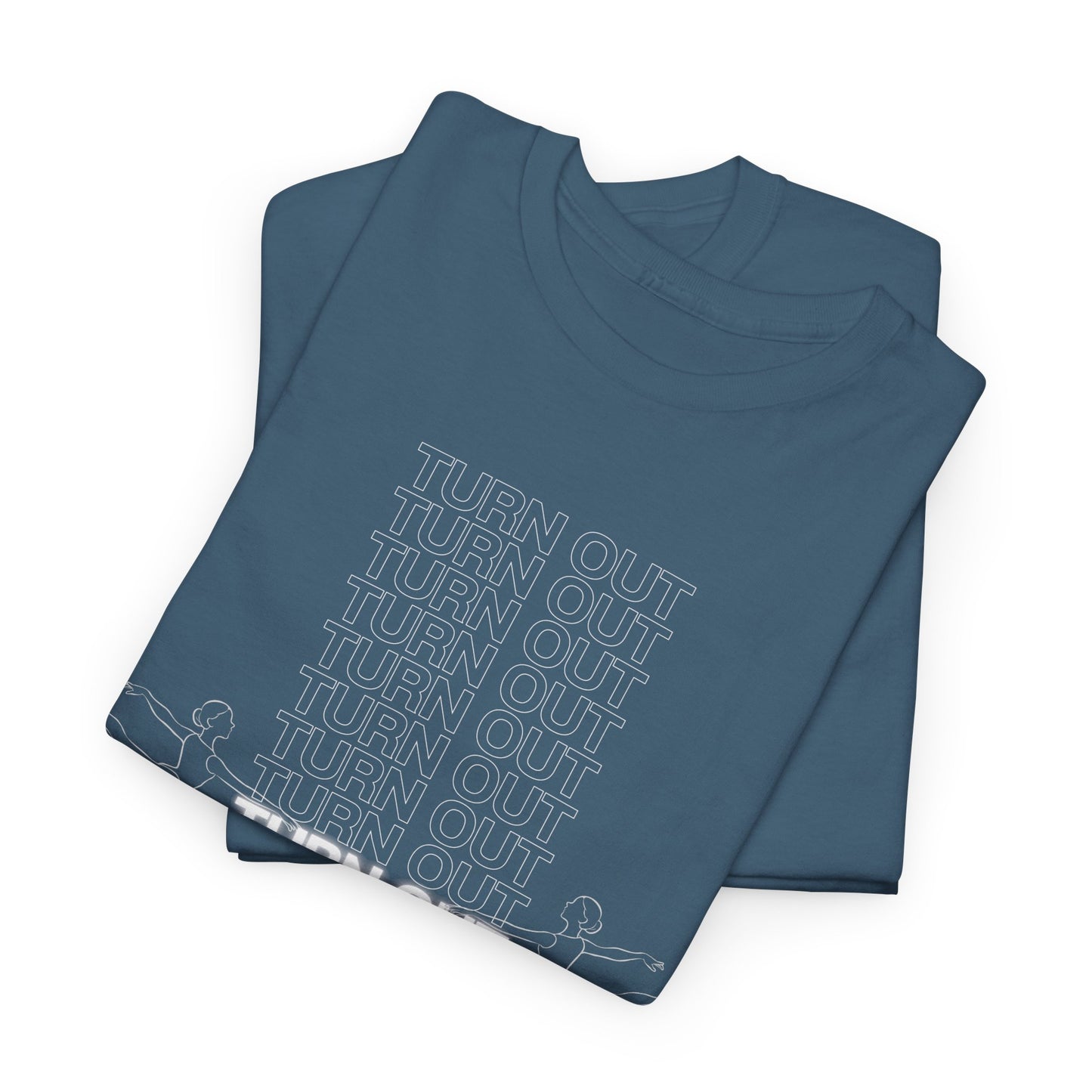 "Turn Out" Ballerina Graphic Unisex Heavy Cotton Tee – Ballet Dance T-Shirt for Dancers & Dance Enthusiasts