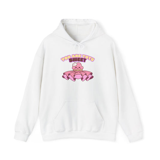 "You Are Tutu Sweet" Unisex Heavy Blend Hooded Sweatshirt – Kawaii Cupcake in Tutu Dance Graphic Hoodie for Adults and Teens