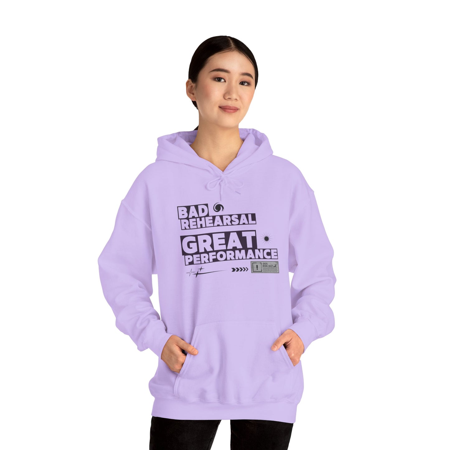 "Bad Rehearsal, Great Performance" Dance Hoodie – Unisex Heavy Blend™ Hooded Sweatshirt with Streetwear-Inspired Graphic for Performers