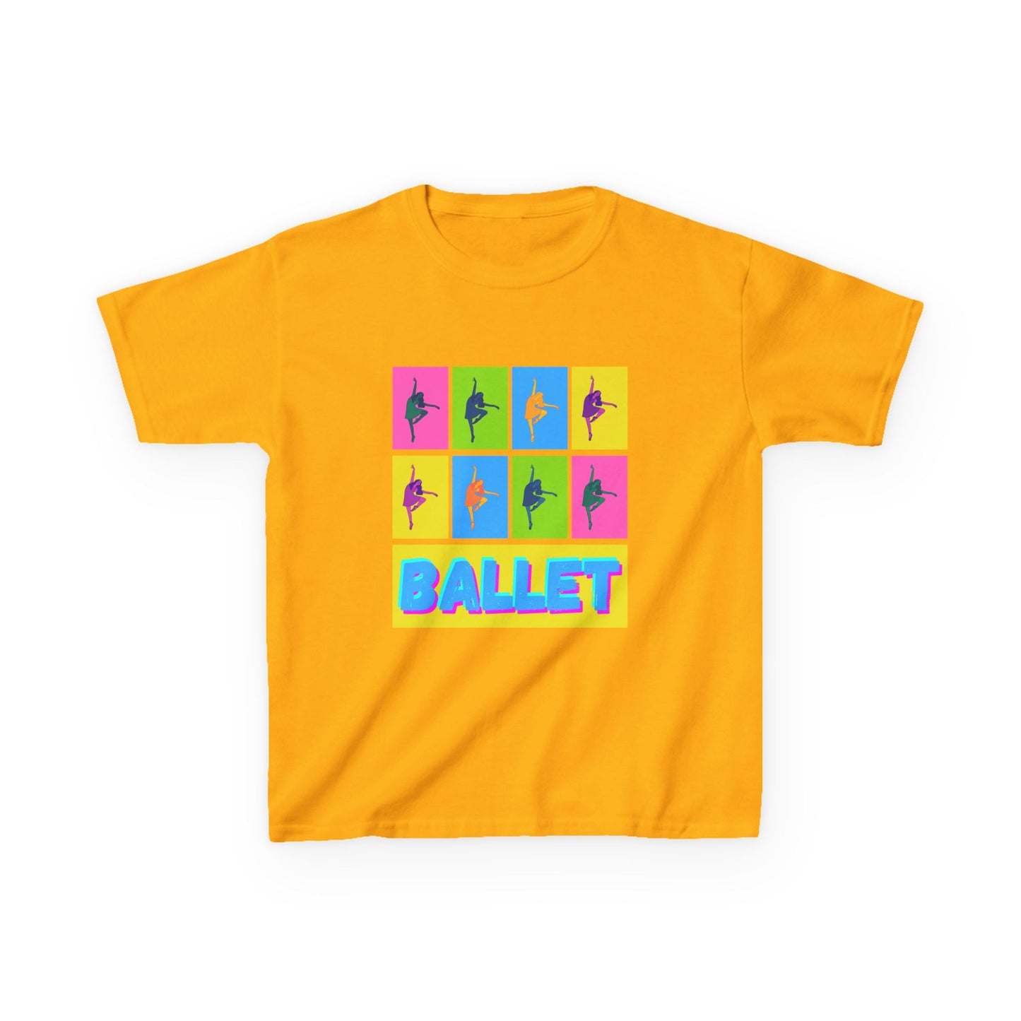 "Ballet" Youth Short Sleeve T-Shirt – Pop Art Inspired Design with Ballet Dancer Graphics – Dance Apparel for Kids