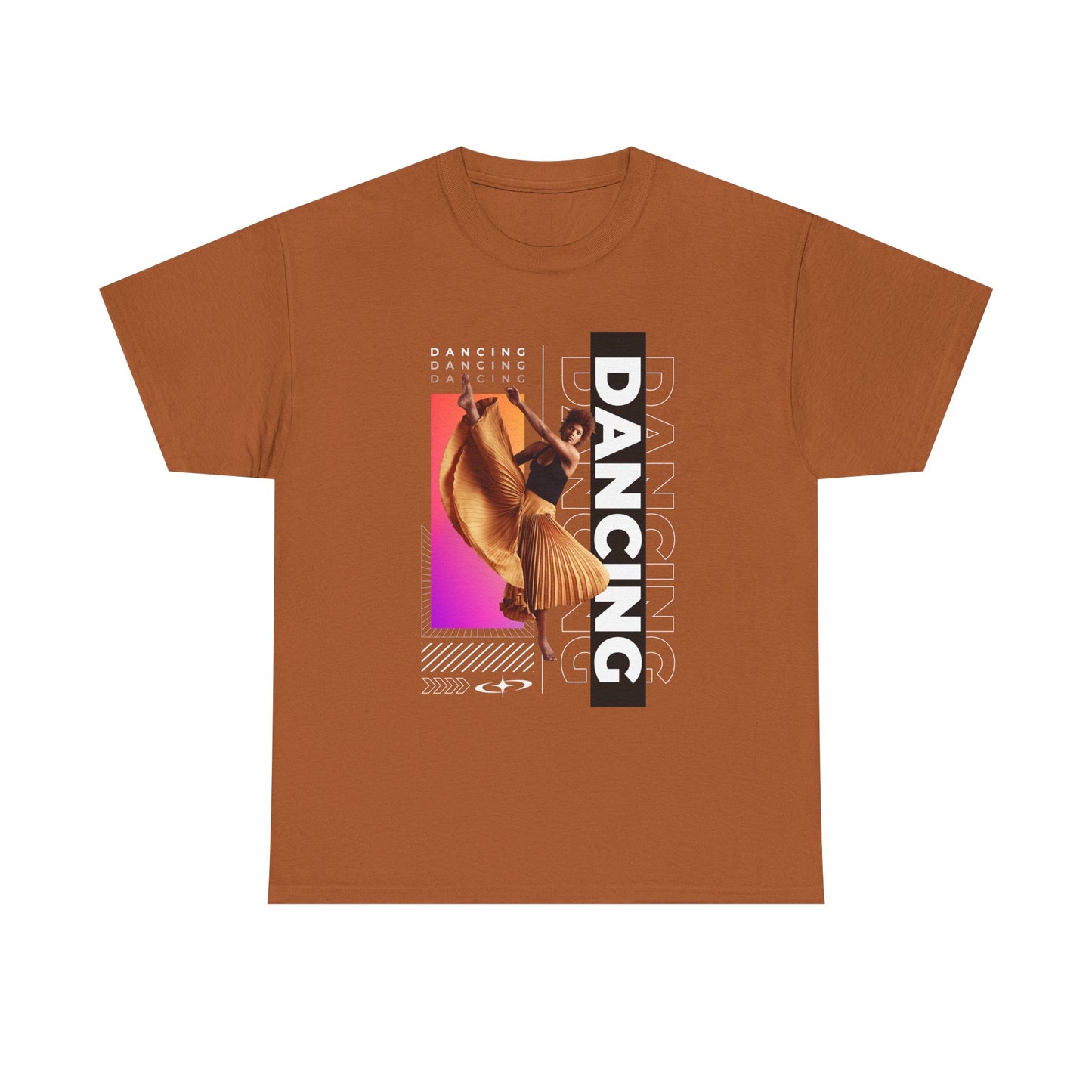“Dancing” Streetwear-Inspired Female Dancer Unisex Heavy Cotton Tee – Urban Dance Graphic T-Shirt for Performers and Dance Lovers