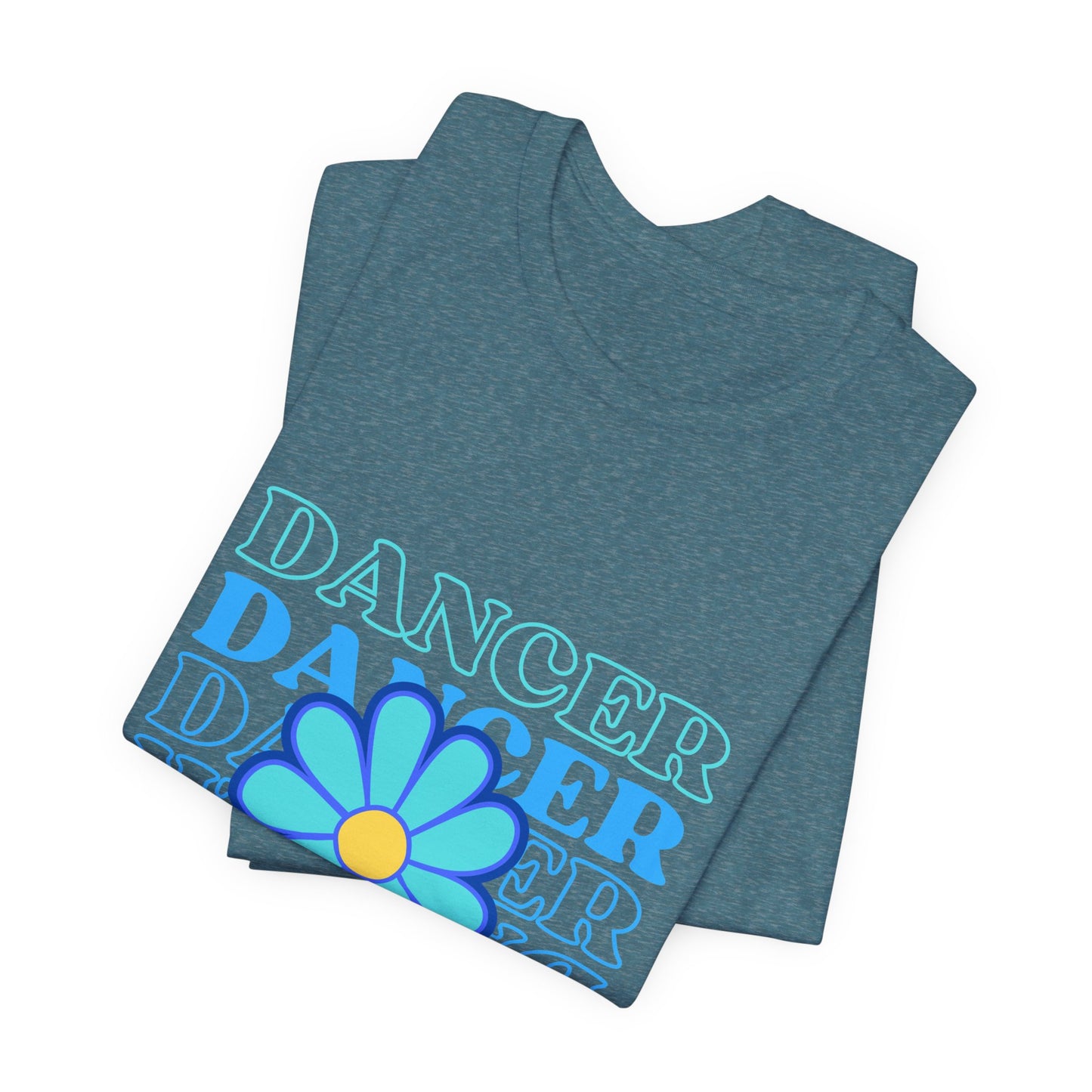 "Dancer" Unisex Jersey Short Sleeve T-Shirt – Floral Text Graphic Dance Tee – Soft Lightweight Ballet & Studio Style Shirt
