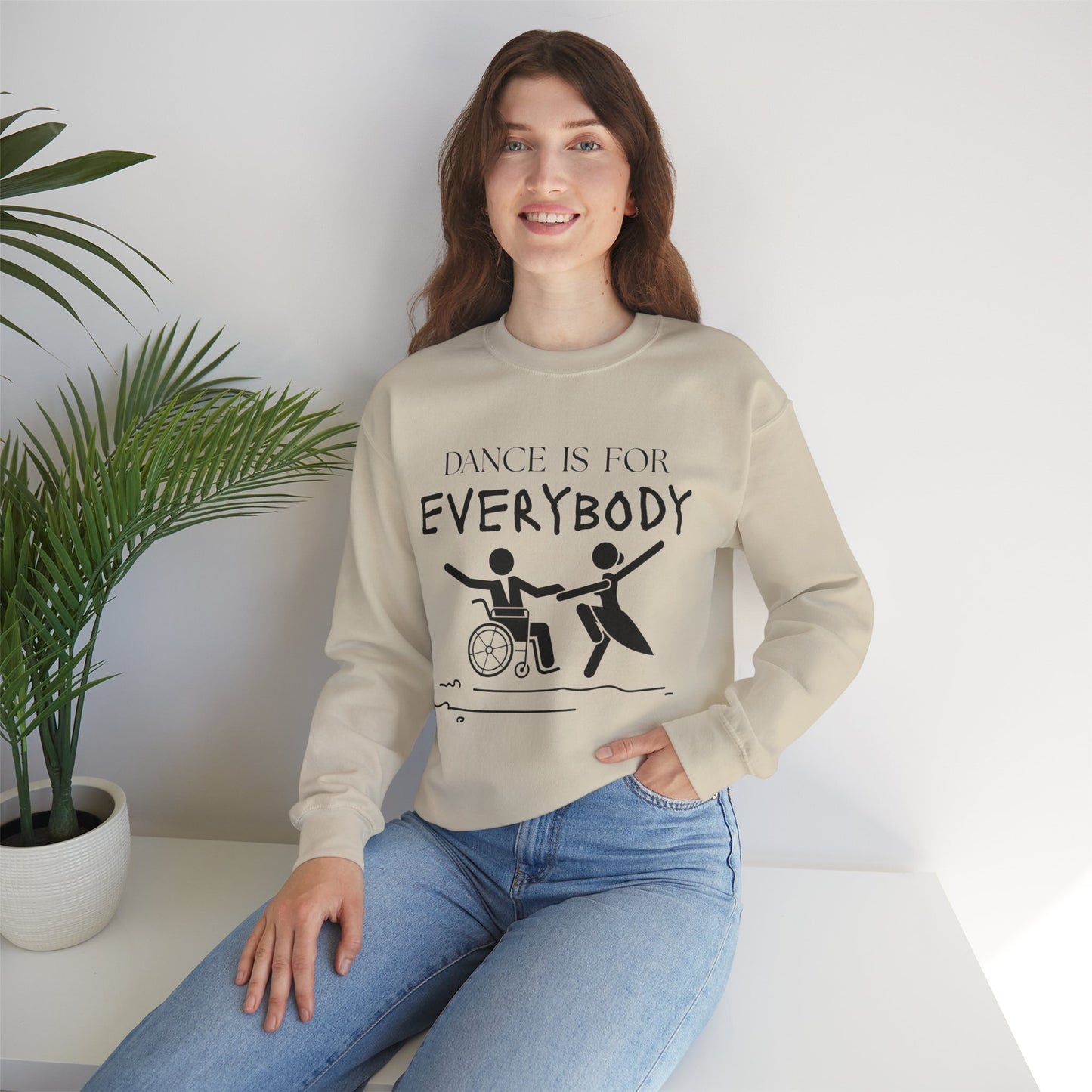 “Dance Is for Everybody” Inclusive Dance Sweatshirt – Unisex Heavy Blend Crewneck with Optional Name or Studio Personalization