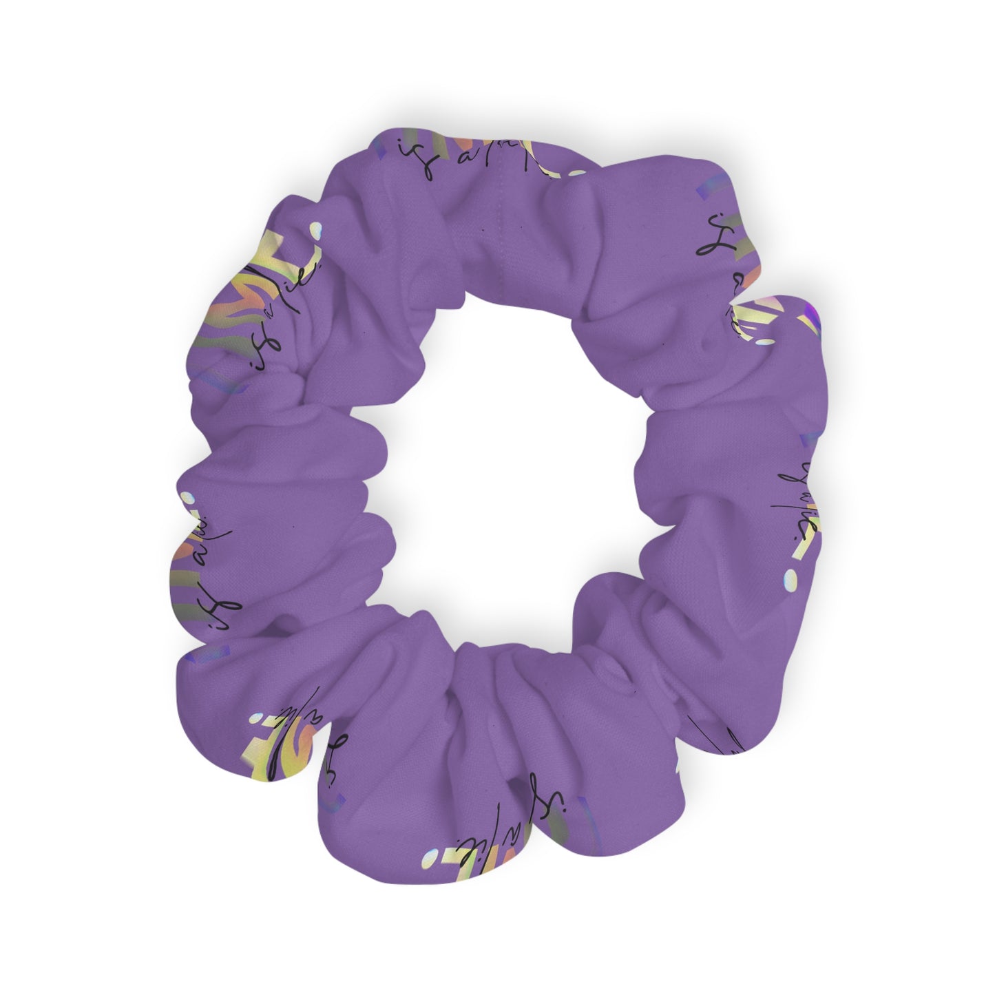 “One More Time Is a Lie” Scrunchie – Funny Dance Rehearsal Hair Accessory with Colorful Text Graphic