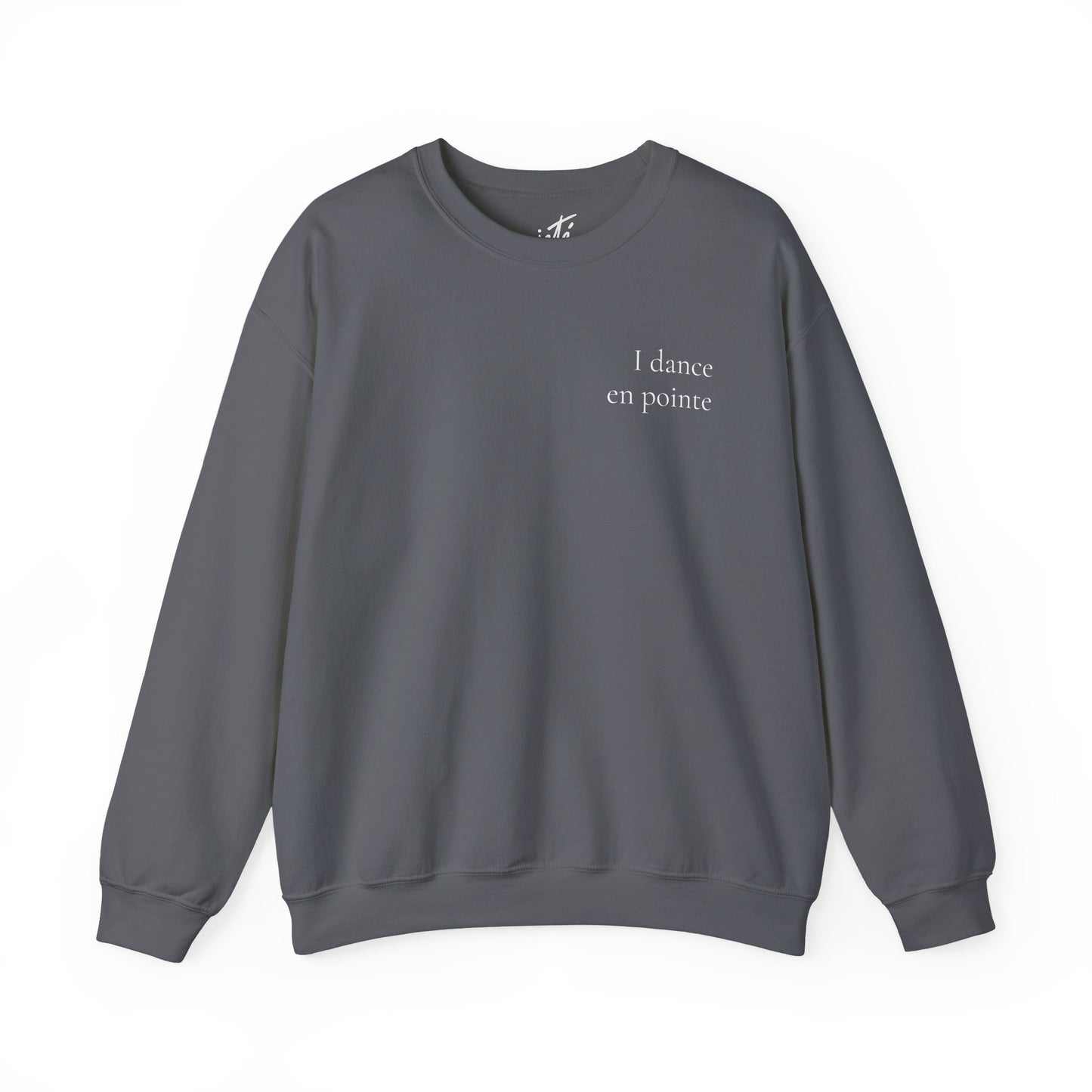 “I Dance en Pointe” - Optional Personalized Sleeve - Ballet Unisex Heavy Blend™ Crewneck Sweatshirt with Front and Back Print