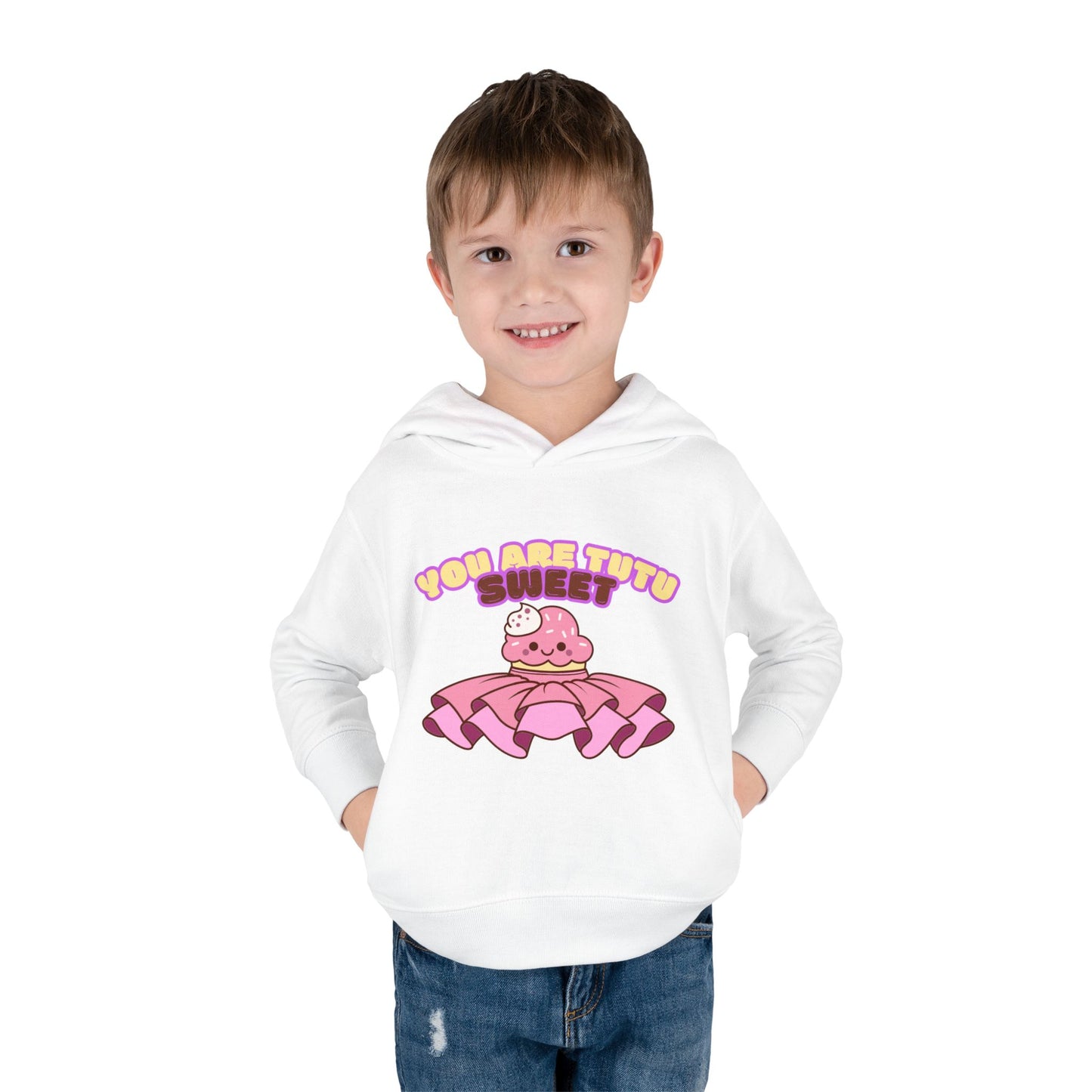 "You Are Tutu Sweet" Toddler Pullover Hoodie – Kawaii Cupcake in Tutu Dance Graphic Fleece Sweatshirt for Kids