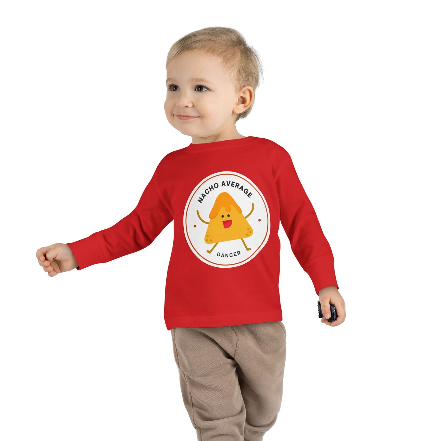 "Nacho Average Dancer" Toddler Dance T-Shirt – Cute Nacho Graphic Long Sleeve Tee for Kids