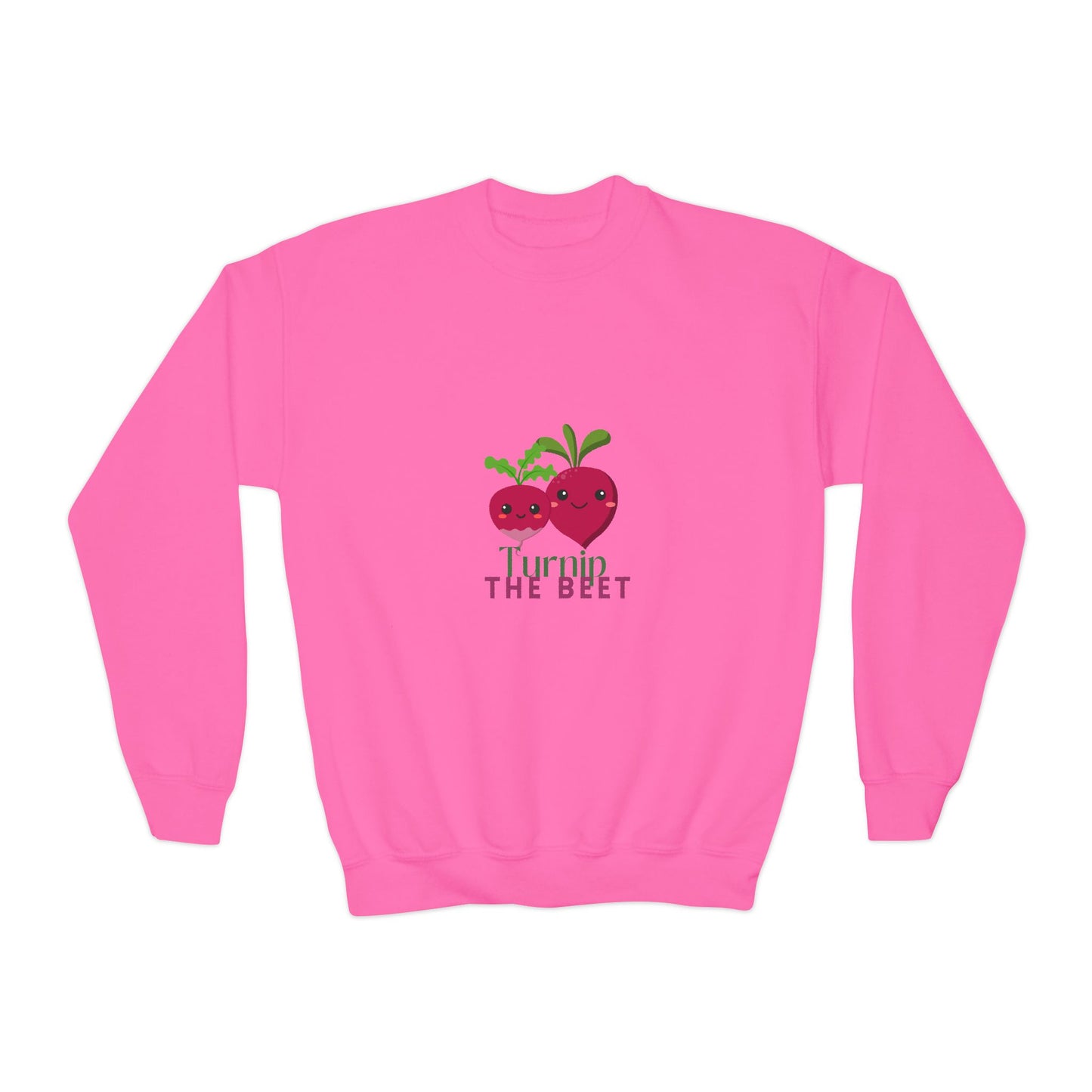 "Turnip the Beet" Youth Crewneck Dance Sweatshirt – Cute Veggie Graphic Pullover for Dancers & Kids 🥕🩰🌈
