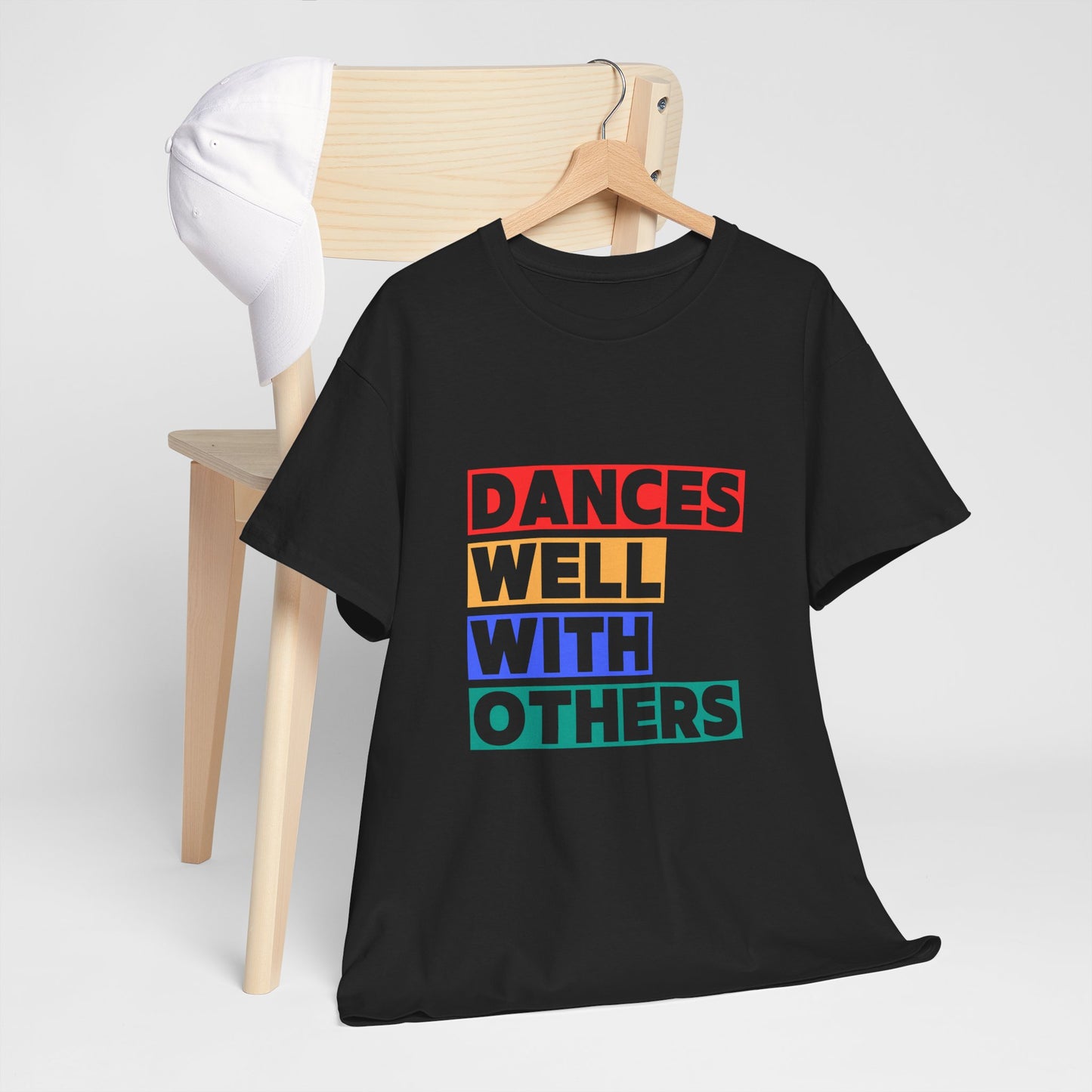 "Dances Well With Others" Unisex Heavy Cotton T-Shirt – Dance-Inspired Graphic Tee for Adults & Kids