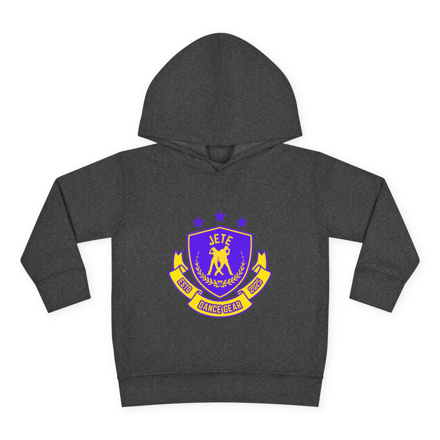 "Jeté Dance Gear" Toddler Pullover Fleece Hoodie – Collegiate-Inspired Dancer Graphic Sweatshirt for Kids