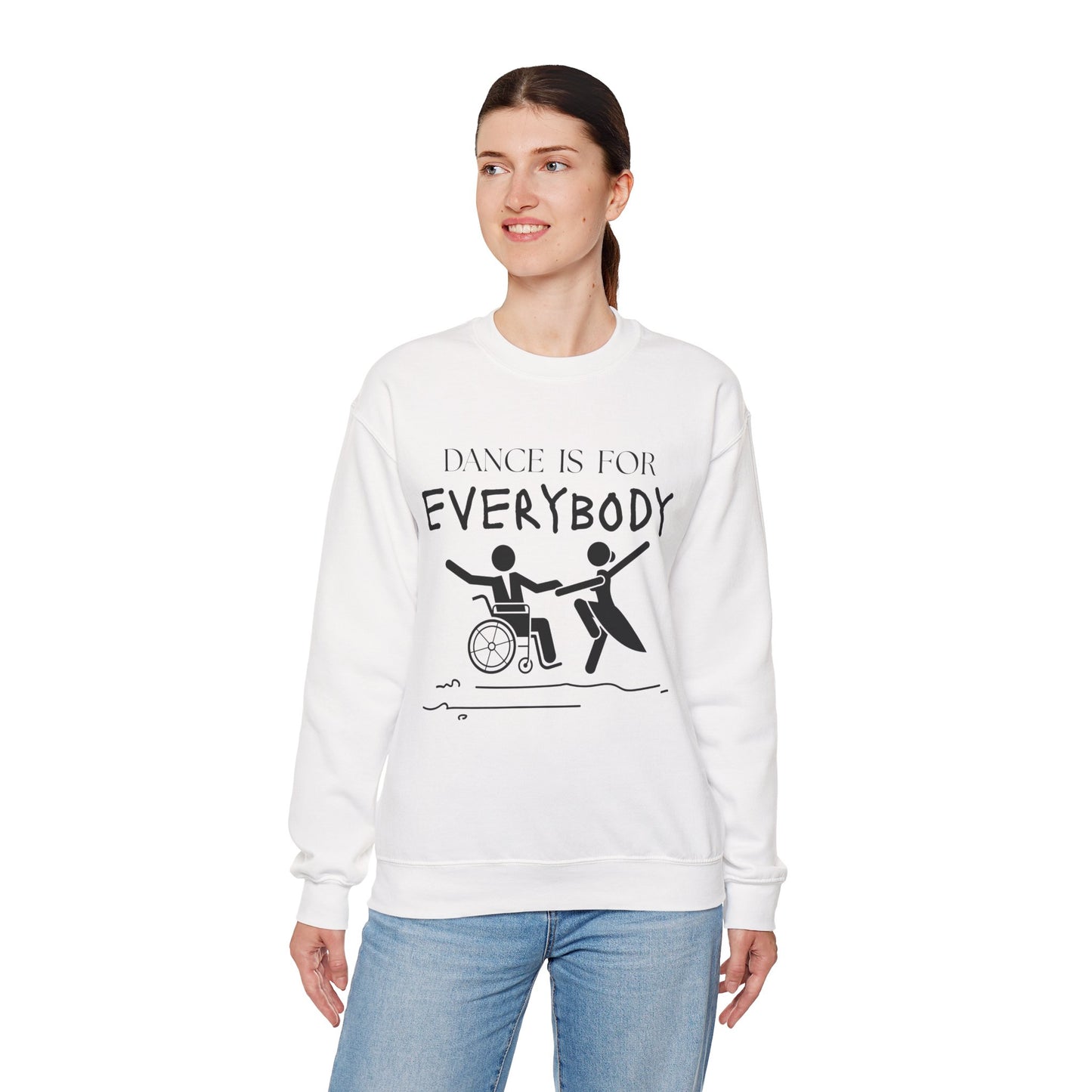 “Dance Is for Everybody” Inclusive Dance Sweatshirt – Unisex Heavy Blend Crewneck with Optional Name or Studio Personalization
