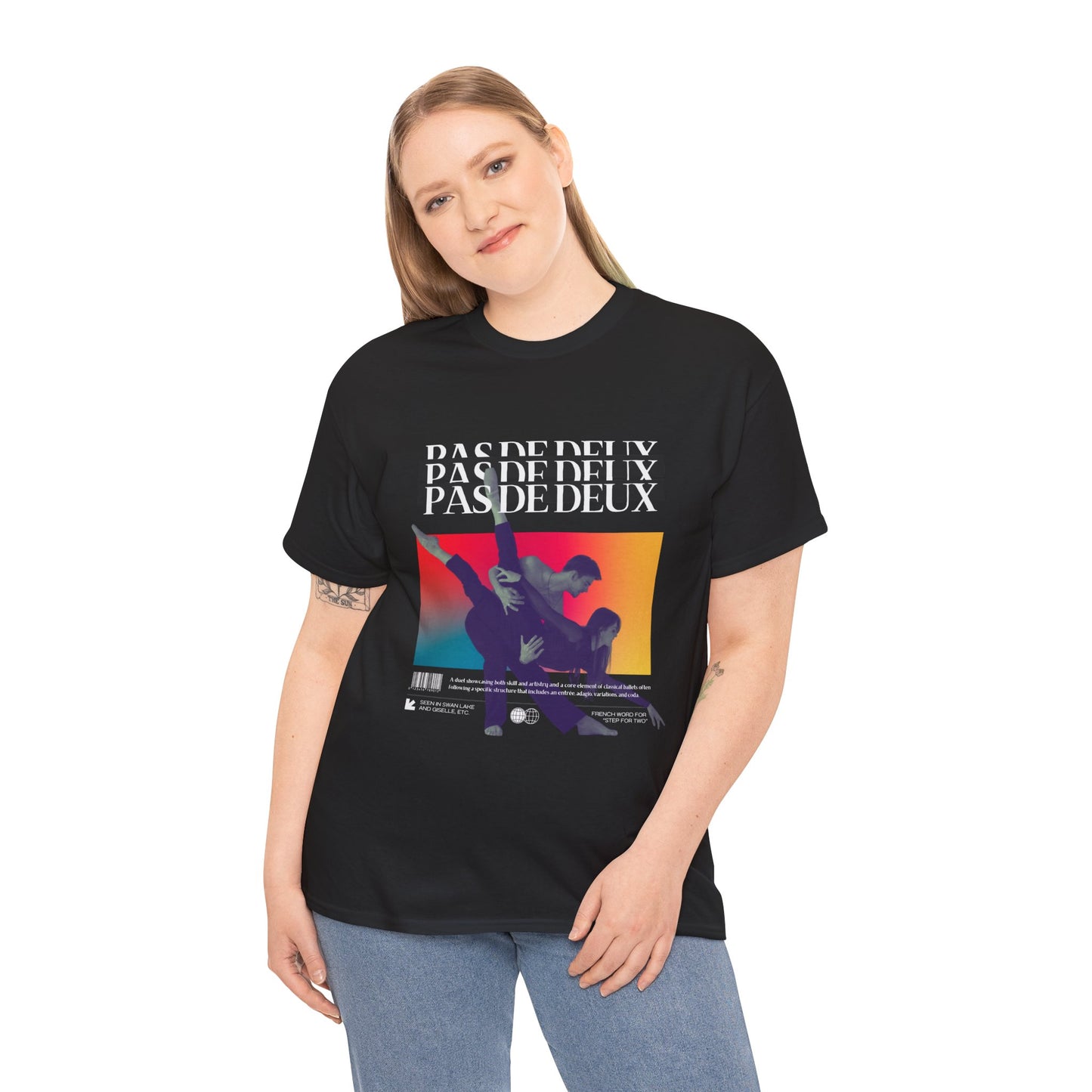 “Pas De Deux” Ballet Definition Unisex Heavy Cotton Tee – Streetwear-Inspired Dance T-Shirt with Elegant Partner Dancers Graphic