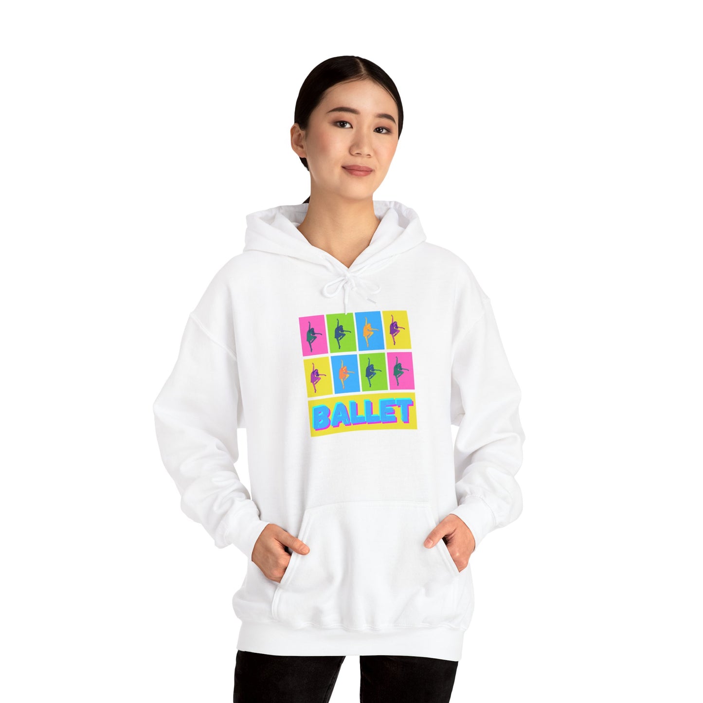 “Ballet” Pop Art Inspired Design with Ballet Dancer Graphics | Streetwear Ballet Hoodie for Dance Lovers - Unisex Heavy Blend™ Hooded Sweatshirt